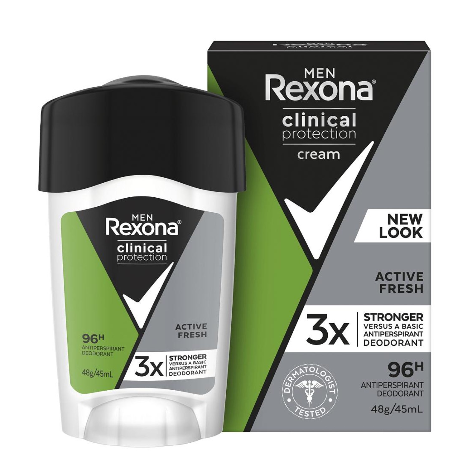 Rexona Men Active Fresh Clinical Protection Antiperspirant 45ml ผลิตภัณฑ์ครีมสติ๊กระงับกลิ่นใต้วงแขนสำหรับผู้ชายกลิ่นพิเศษจากต่างประเทศ