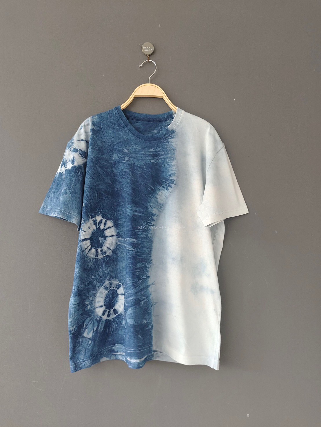 เสื้้อยืดผู้ใหญ่ มัดย้อมสีครามธรรมชาติ Size : XS S M L XL 2XL 3XL