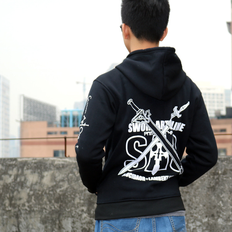 เสื้อฮู้ดกันหนาว SAO สีดำ