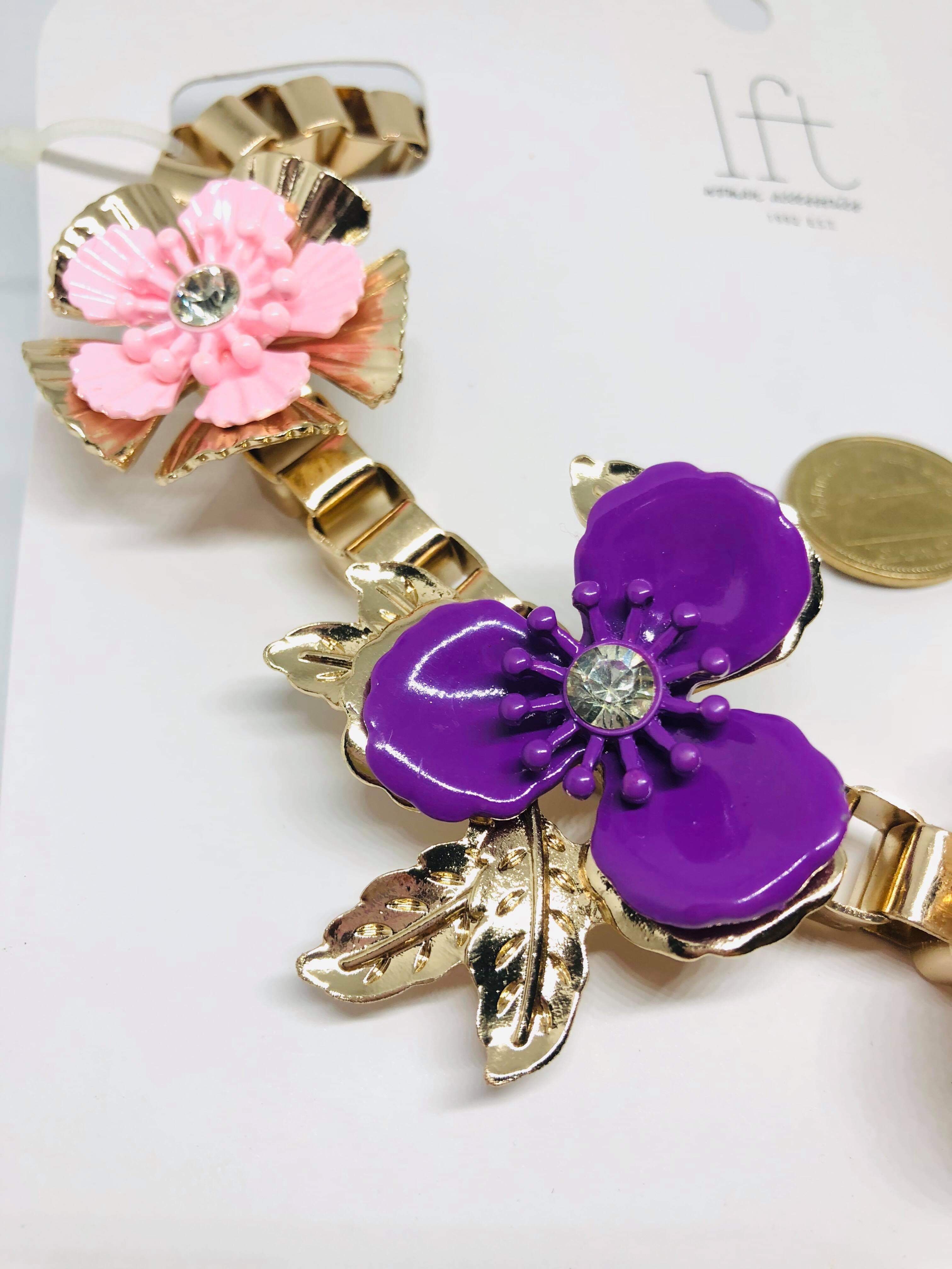 Lefties Golden Necklace With Flowers