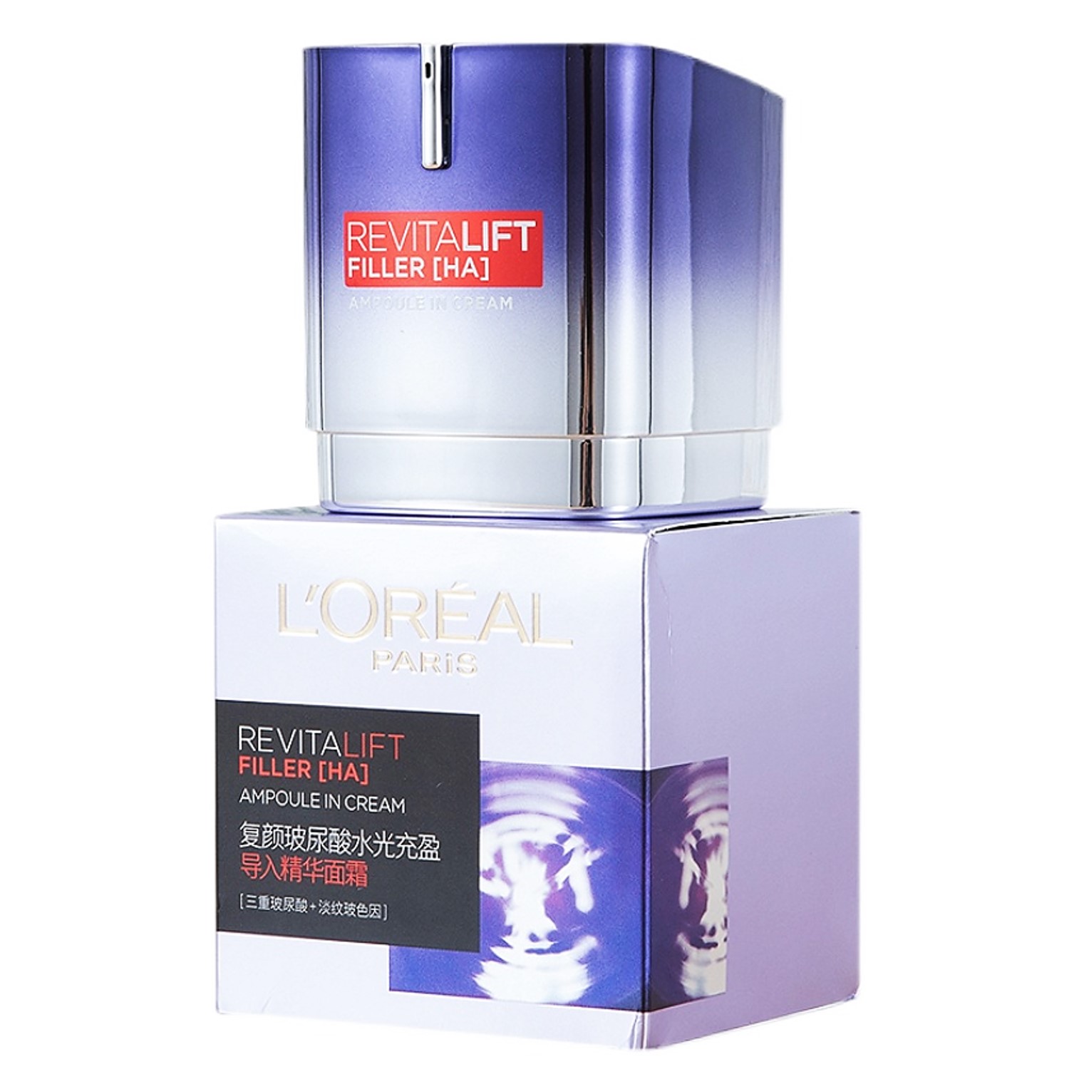 L’oreal Revitalift Filler[HA] Ampoule in Cream Facial Brightening Anti-aging Cream 50ml ครีมบำรุงผิวหน้าสูตรลดริ้วรอยประสิทธิภาพสูงจากต่างประเทศ