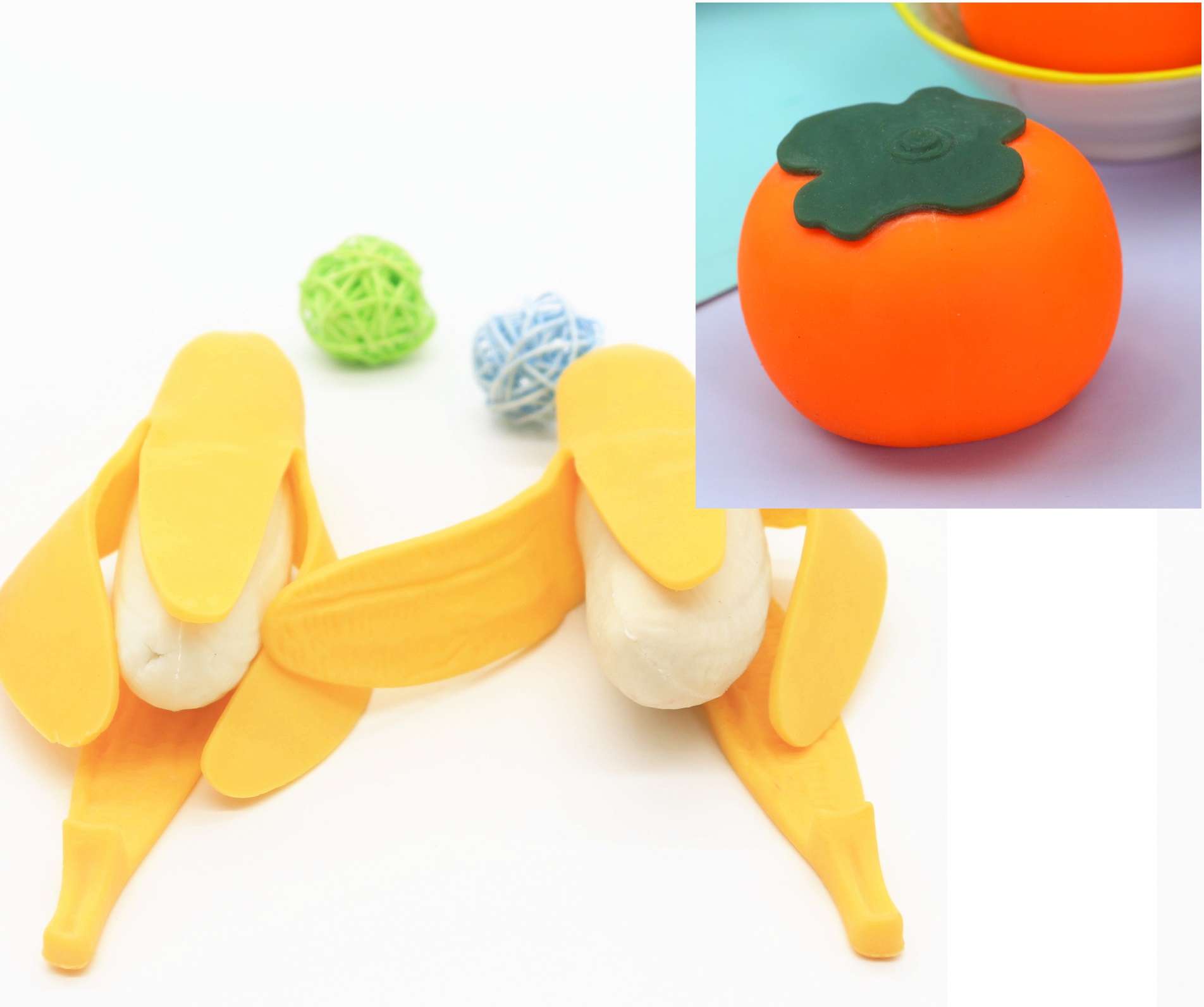 สกุชชี่ กล้วย ส้ม ของเล่น คลายเครียด Banana Orange Squishy Doll มีกลิ่นหอม นุ่ม เหมื่อนของจริงมาก