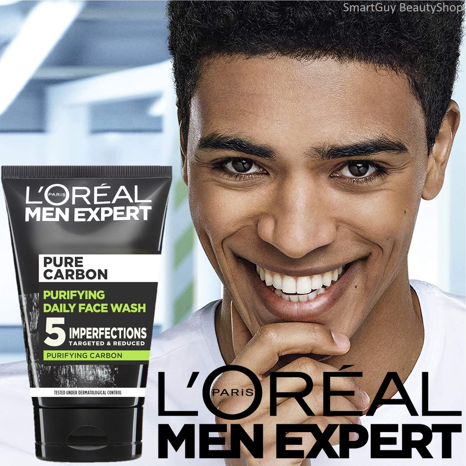 L'OREAL MEN EXPERT PURE CHARCOAL PURIFYING DAILY FACE WASH 100ML ผลิตภัณฑ์ทำความสะอาดผิวหน้าผู้ชายสูตรชาโคลสินค้านำเข้าจากออสเตรเลีย