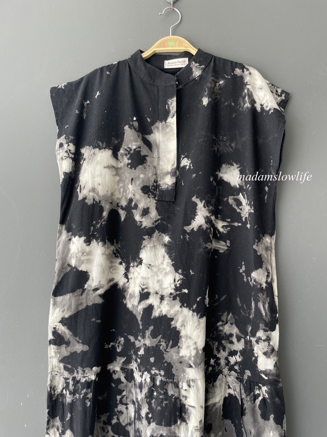 เดรสมัดย้อมผ้าคอตตอนสวมใส่สบาย อก38-42 นิ้ว