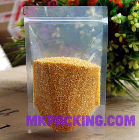 ถุงพลาสติกใส ซิปล็อค ตั้งได้ ขนาด 13x20 + 4cm