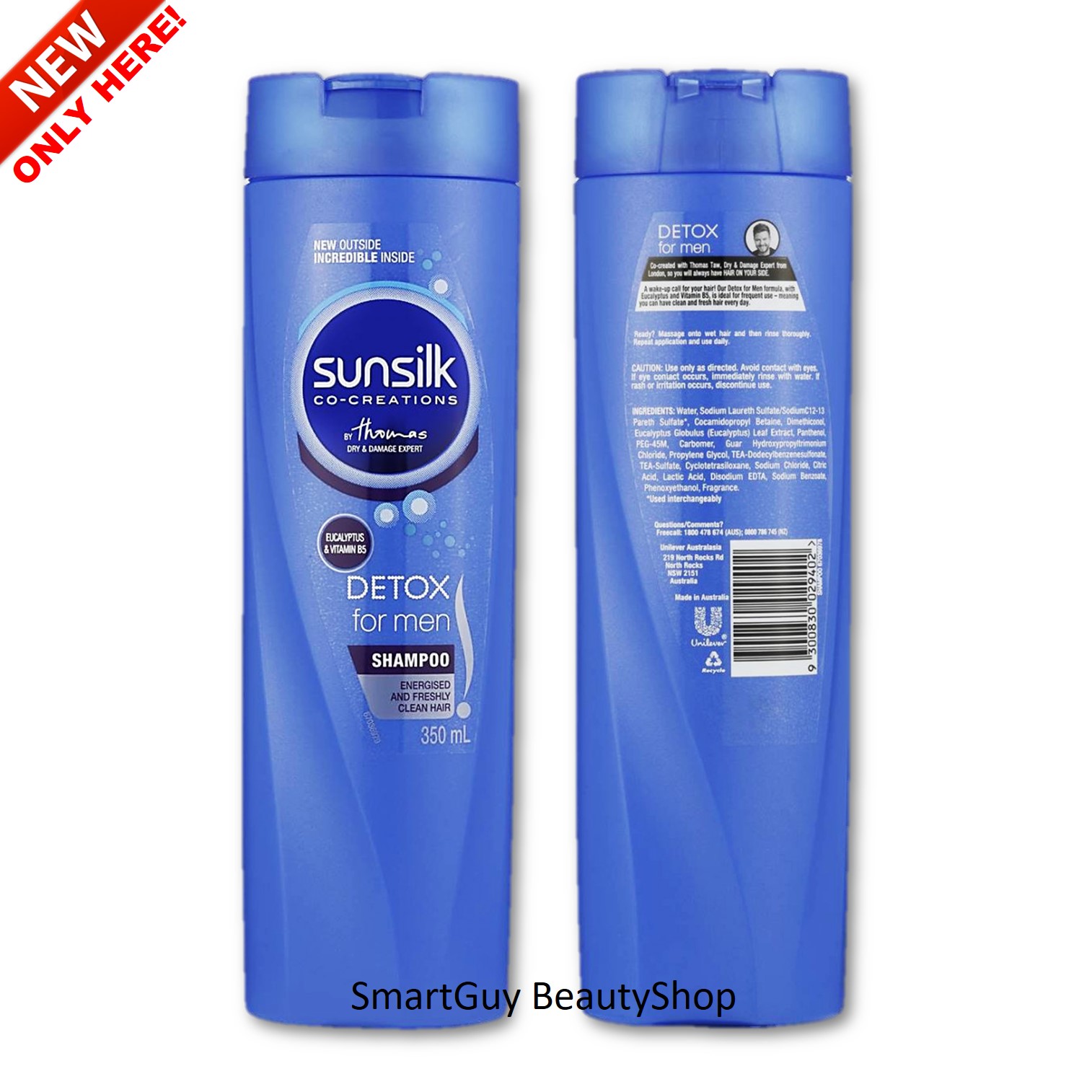 Sunsilk Detox For Men Shampoo 350ml. แชมพูสระผมสูตรพิเศษดีท็อกซ์เส้นผมและหนังศีรษะสำหรับผู้ชาย สินค้านำเข้าจากต่างประเทศ