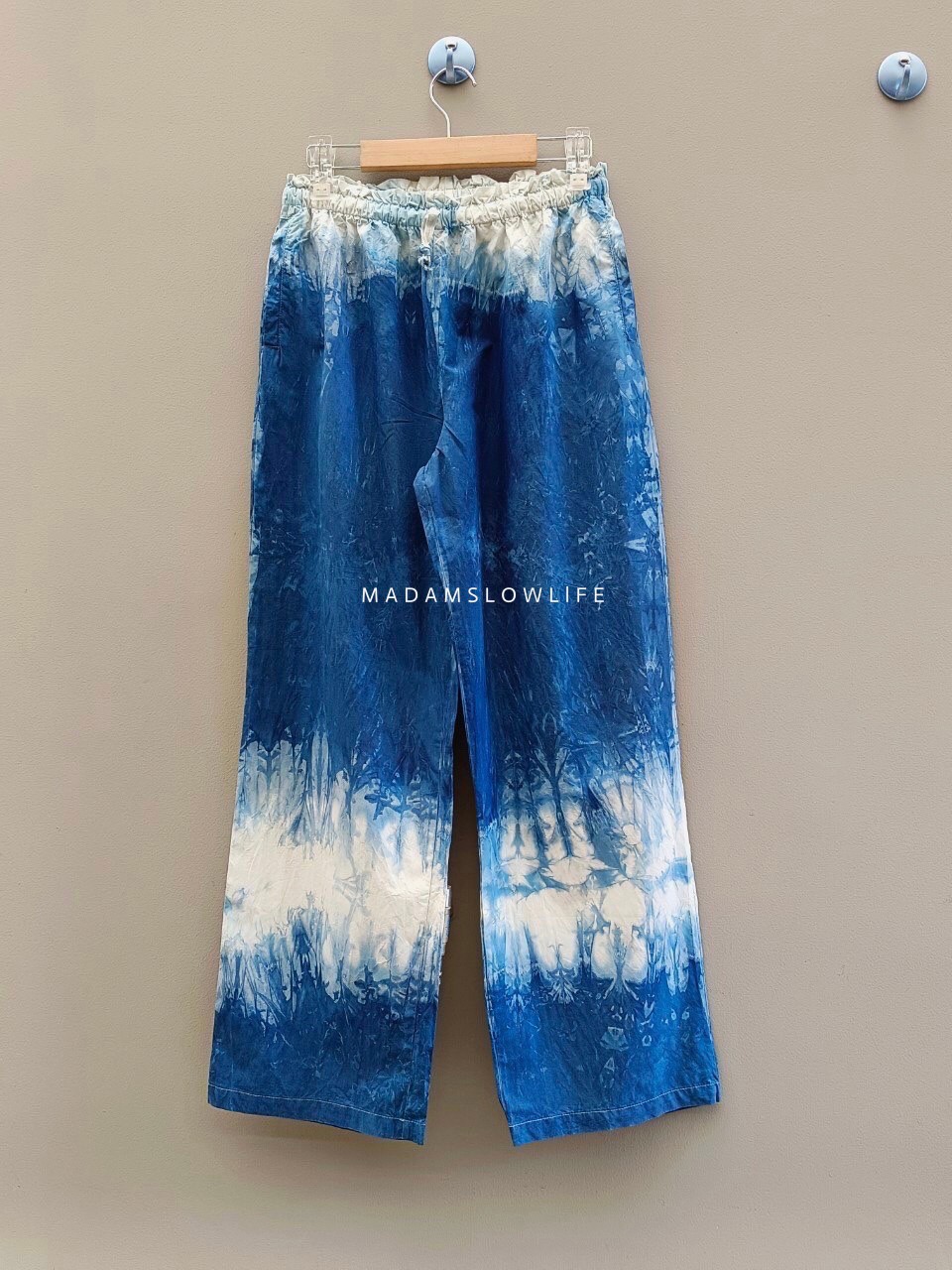 กางเกงขายาว Long Pants เนื้อผ้าคอตตอน Cotton 100% ย้อมครามธรรมชาติ
