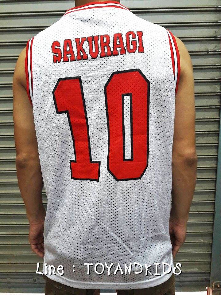 ชุดบาส Slamdunk Shohoku No.10 Sakuragi สีขาว