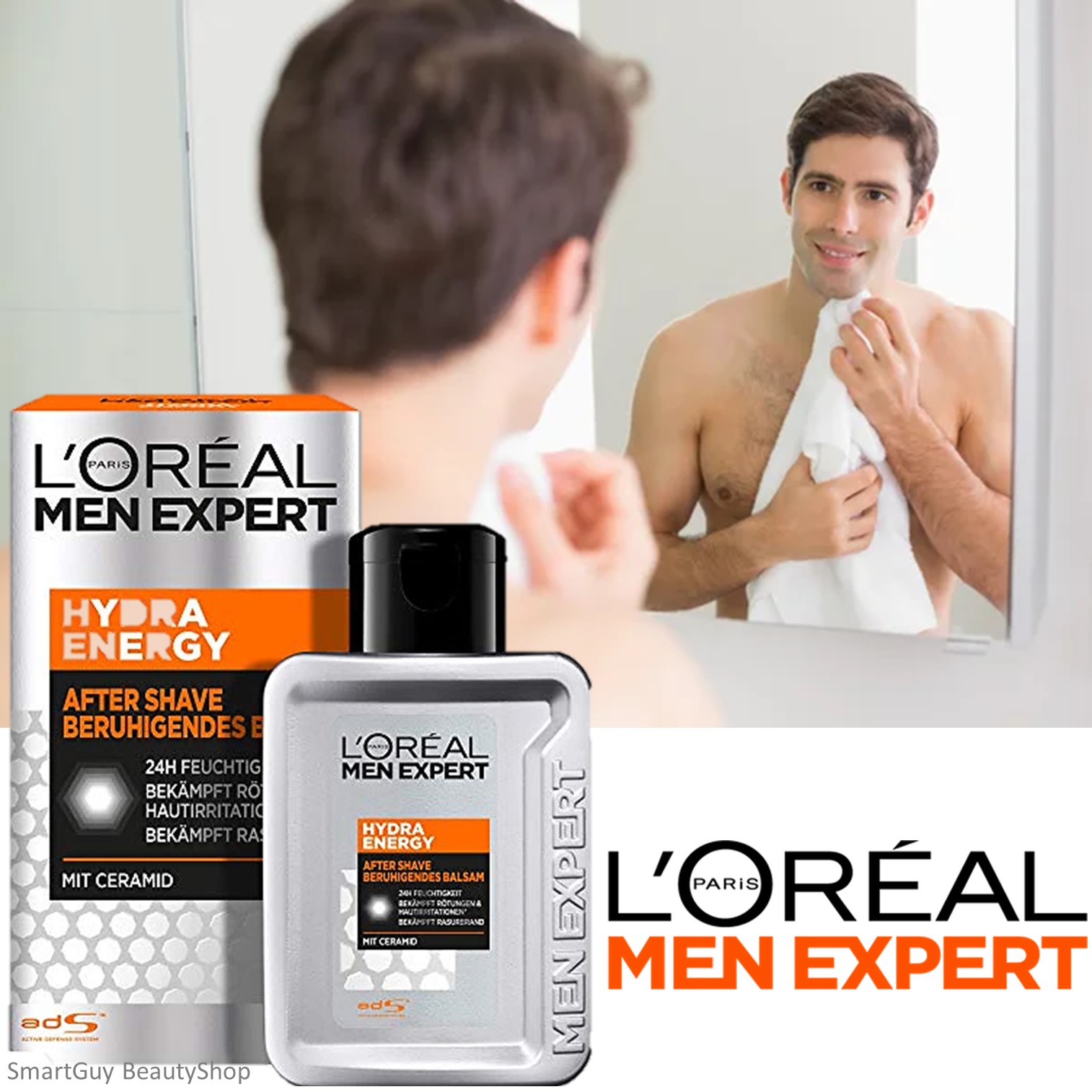 L'Oréal Paris Men Expert After Shave Balm 24h Anti-Dehydration 100ml ผลิตภัณฑ์บำรุงผิวหลังการโกนหนวดสูตรปลุกความสดชื่นสินค้านำเข้าจากต่างประเทศพร้อมส่ง