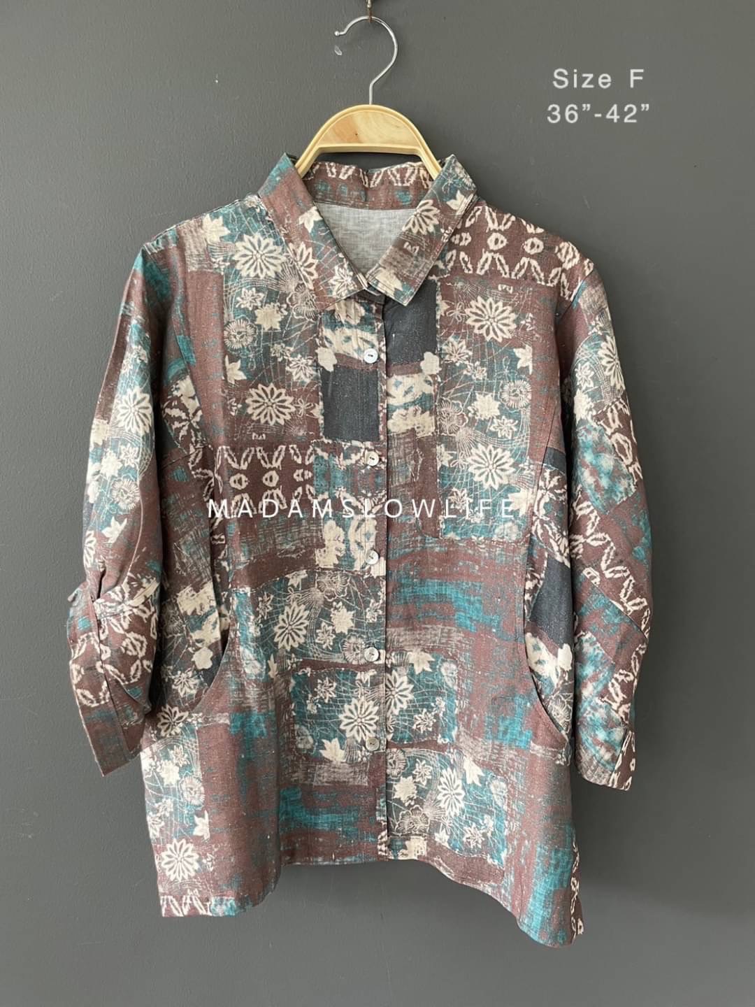 เสื้อลินินคอปกเชิ้ตแขนจั๊ม Jump Sleeves Shirt Linen