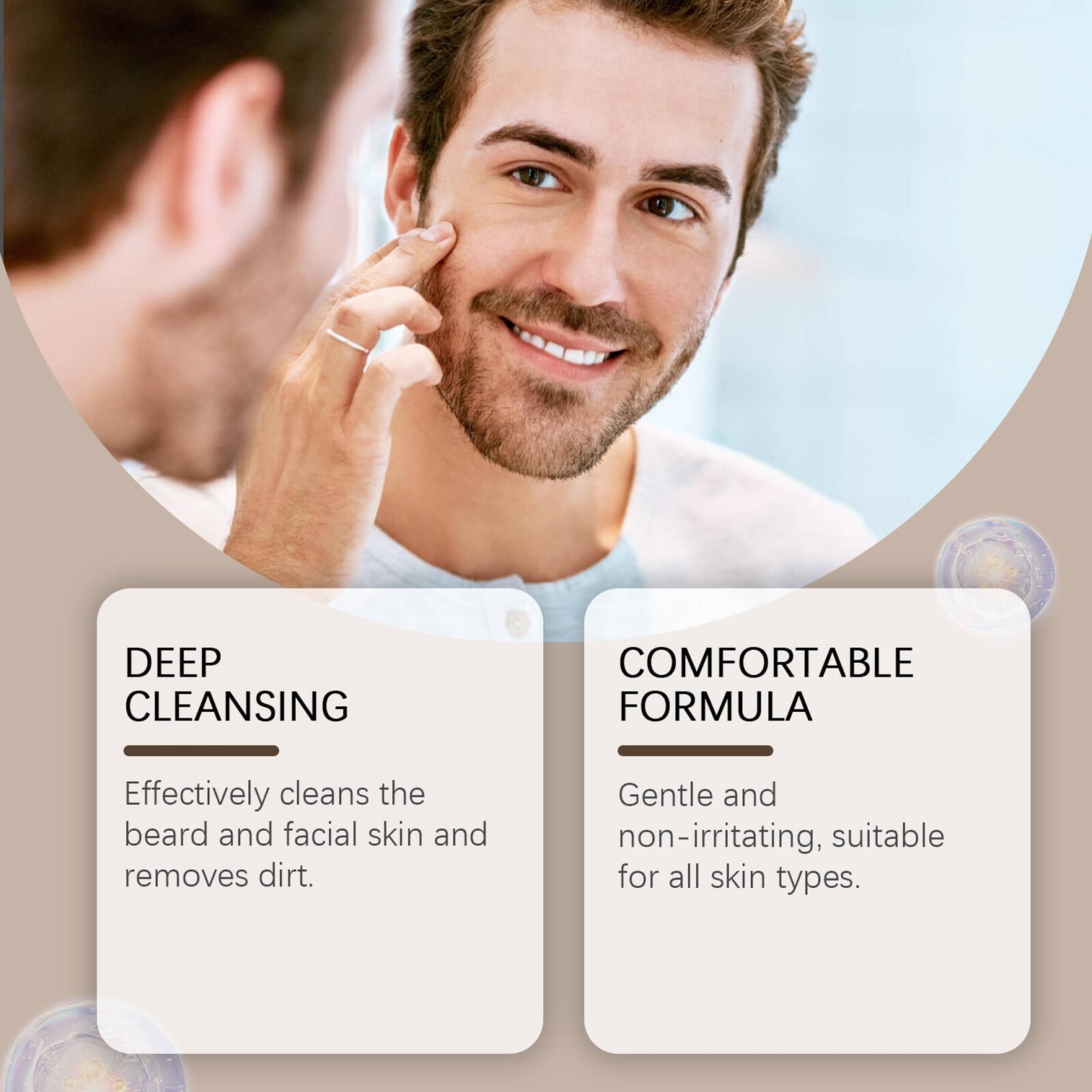 East moon Men's Beard Gentle Cleansing Face Wash 100ml ผลิตภัณฑ์ทำความสะอาดผิวหน้าและหนวดเคราสำหรับผู้ชายสูตรพิเศษสินค้านำเข้าจากต่างประเทศของแท้พร้อมส่ง