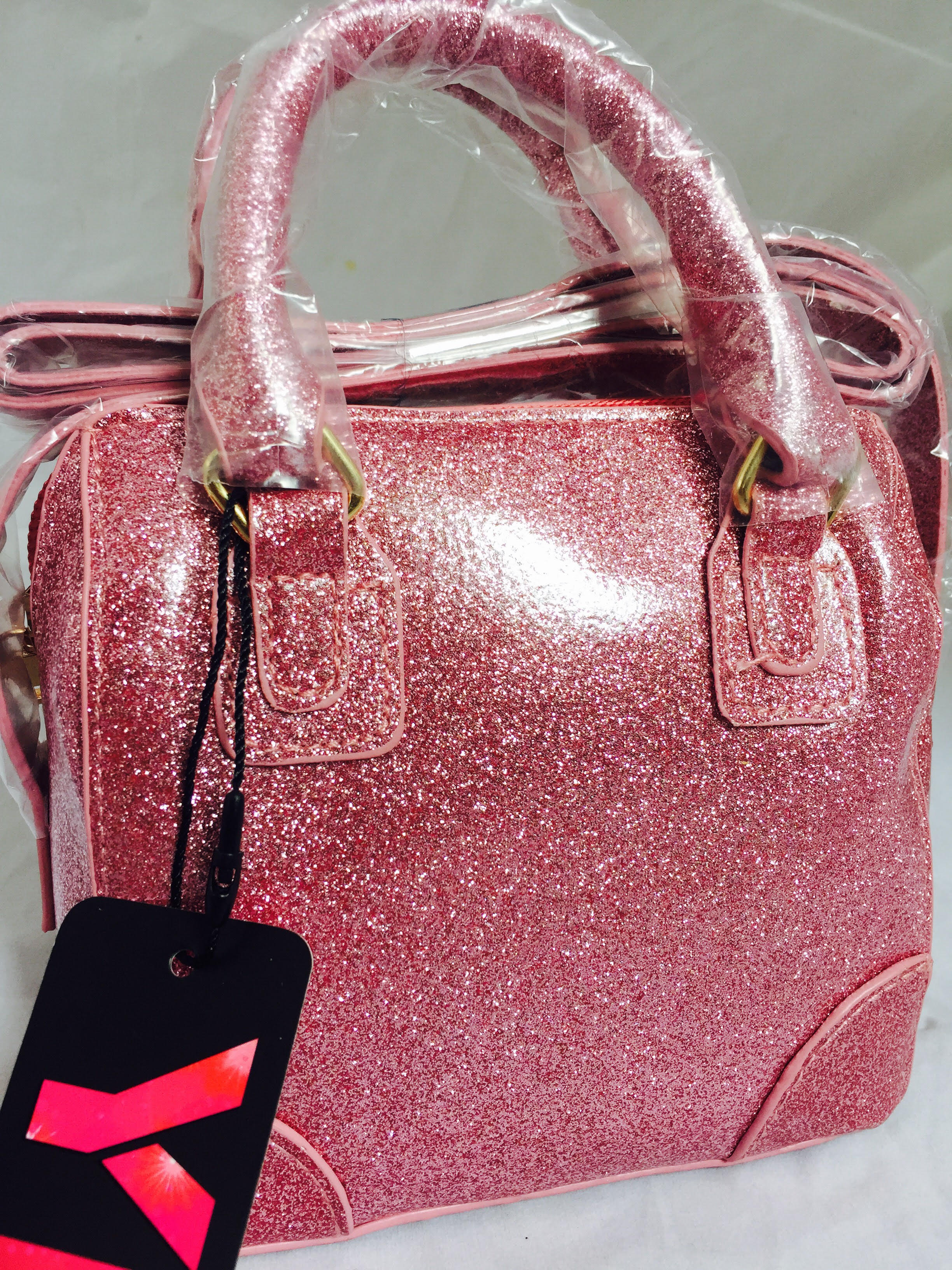 Primark Mini Pink All Over Glitter Bags