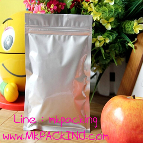 ถุงฟอยด์เงินทึบ ซิปล็อค ตั้งไม่ได้ ขนาด 20*30 ซม.