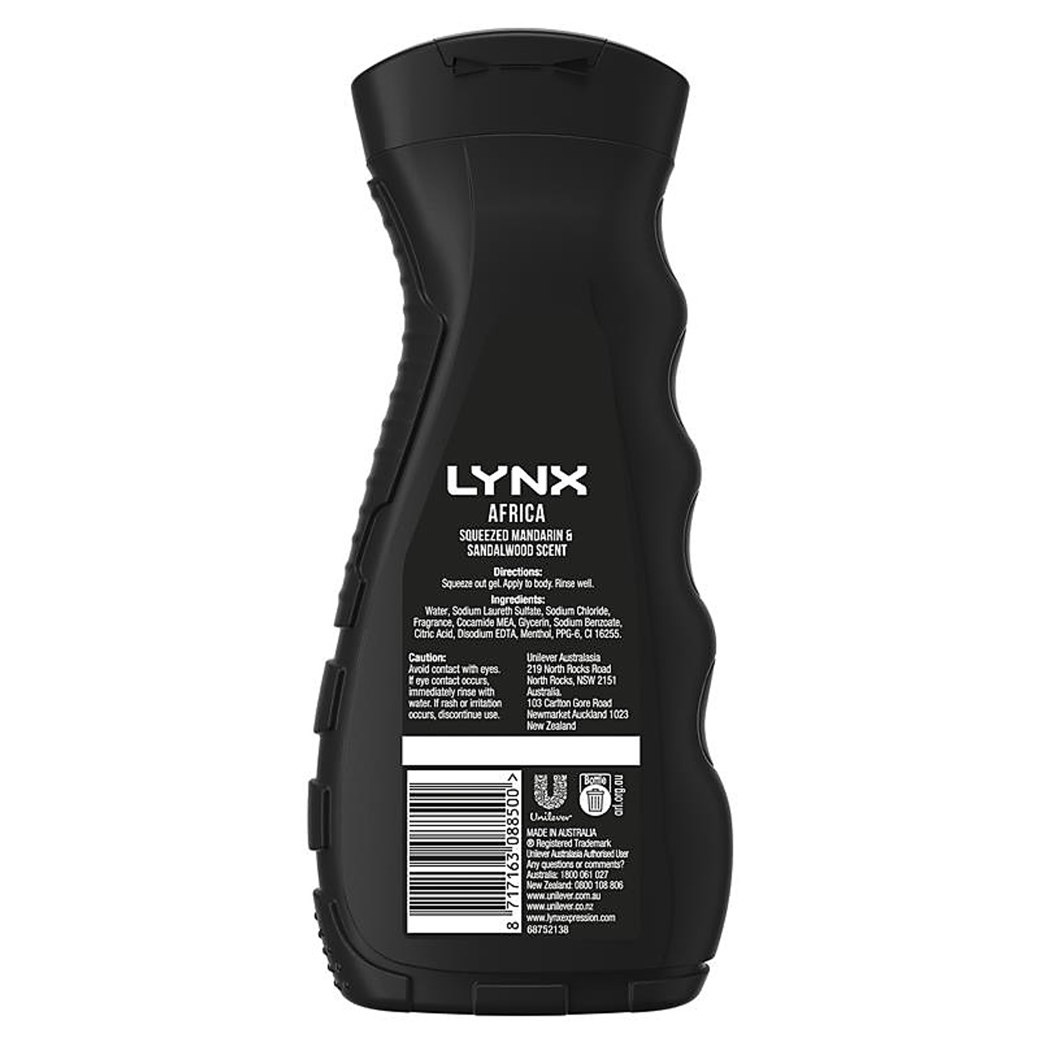 Lynx Men Body Wash Africa 400ml ครีมอาบน้ำทำความสะอาดผิวกายสูตรพิเศษสำหรับผู้ชายจากออสเตรเลีย