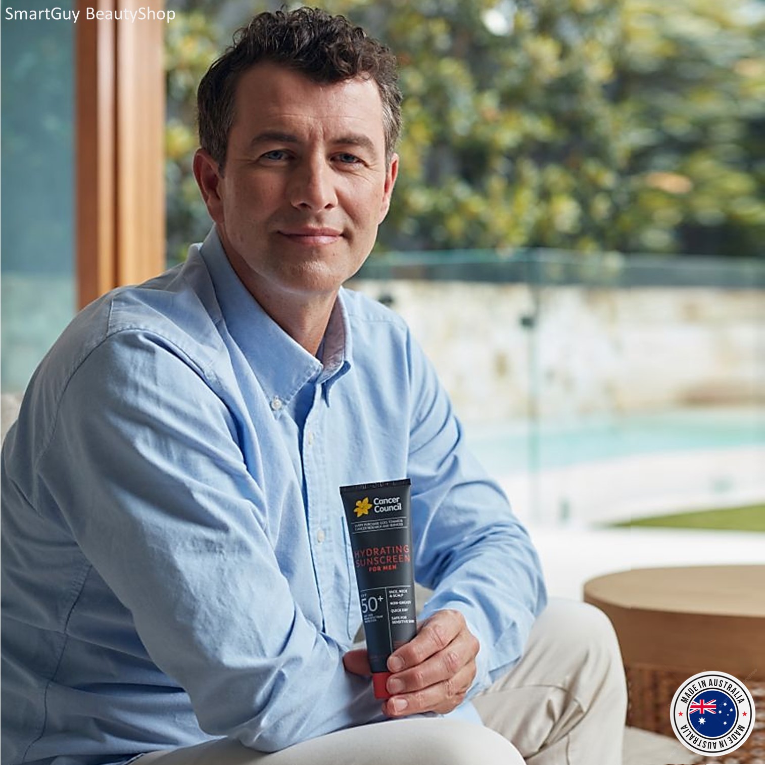 Cancer Council Hydrating Sunscreen for Men SPF50+ 100ml ครีมกันแดดผิวหน้าและลำคอสูตรสำหรับผู้ชายสินค้านำเข้าจากออสเตรเลียของแท้พร้อมส่ง