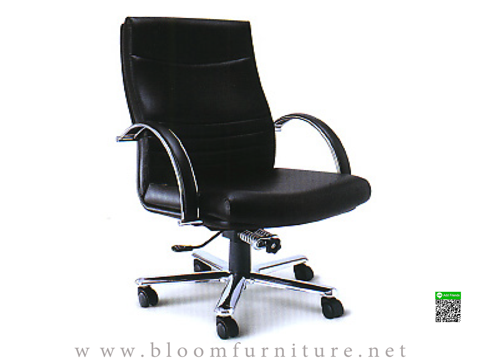 เก้าอี้สำนักงานพนักพิงสูงหุ้มหนัง PU ขนาด 65x78x100 ซม.