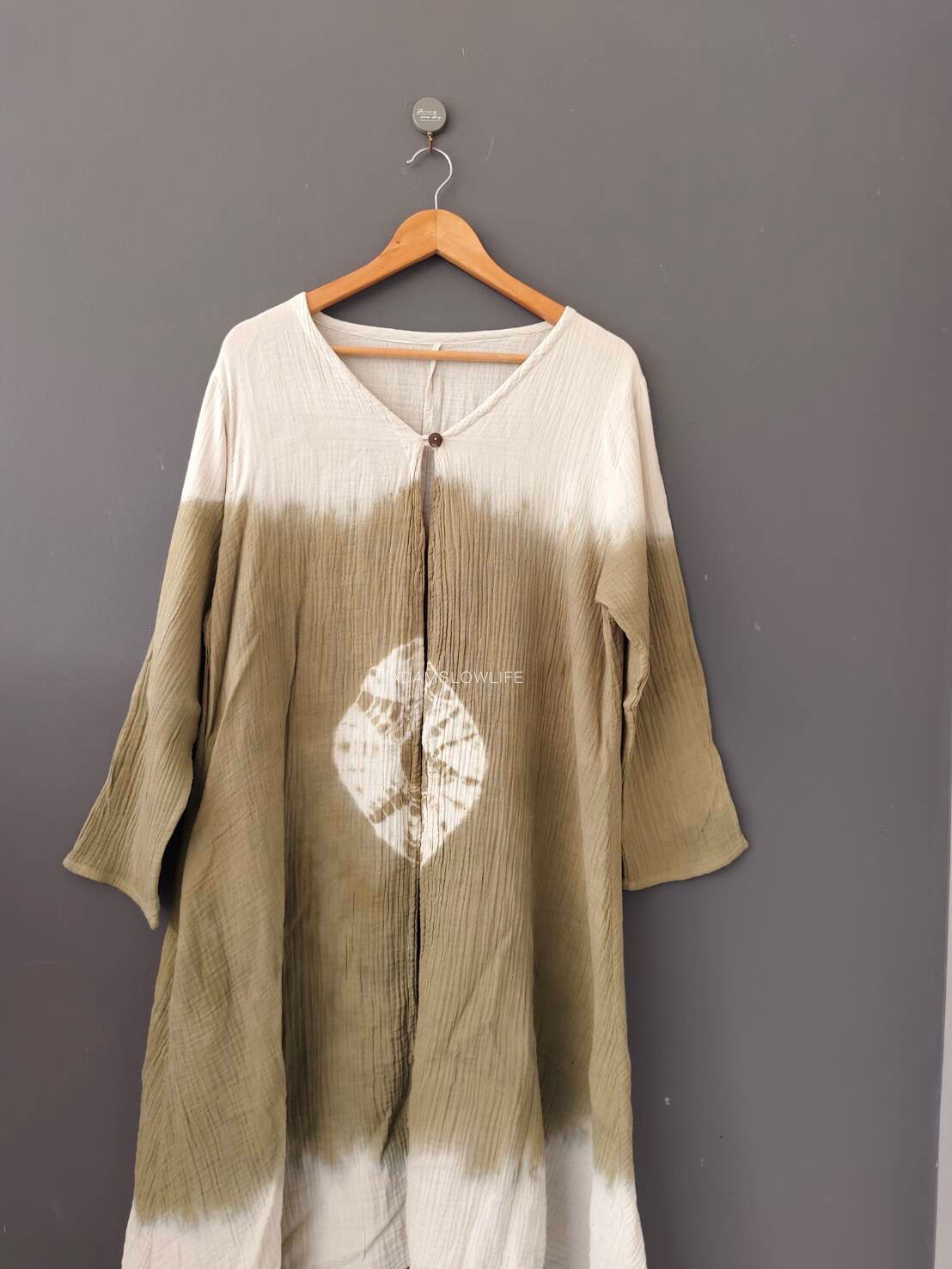 เสื้อคลุมมัดย้อมสีเขียว Size: F