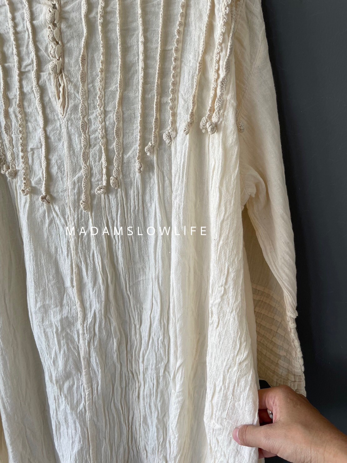 ชุดเดรสตัวยาวแขนสามส่วน Size F