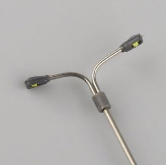 เสาไฟโลหะ 2 กิ่ง (1:200) 3 โวลต์ สูง 6 ซ.ม. / ชุด 5 ต้น (พรีเมี่ยม)