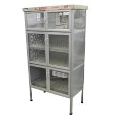 ตู้กับข้าวเก็บเก็บภาชนะ อลูมิเนียม 2 สี ขาว และ สีชา มีหลายขนาด