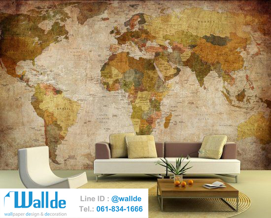 สั่งพิมพ์วอลเปเปอร์ วอลเปเปอร์ลายแผนที่ 0015