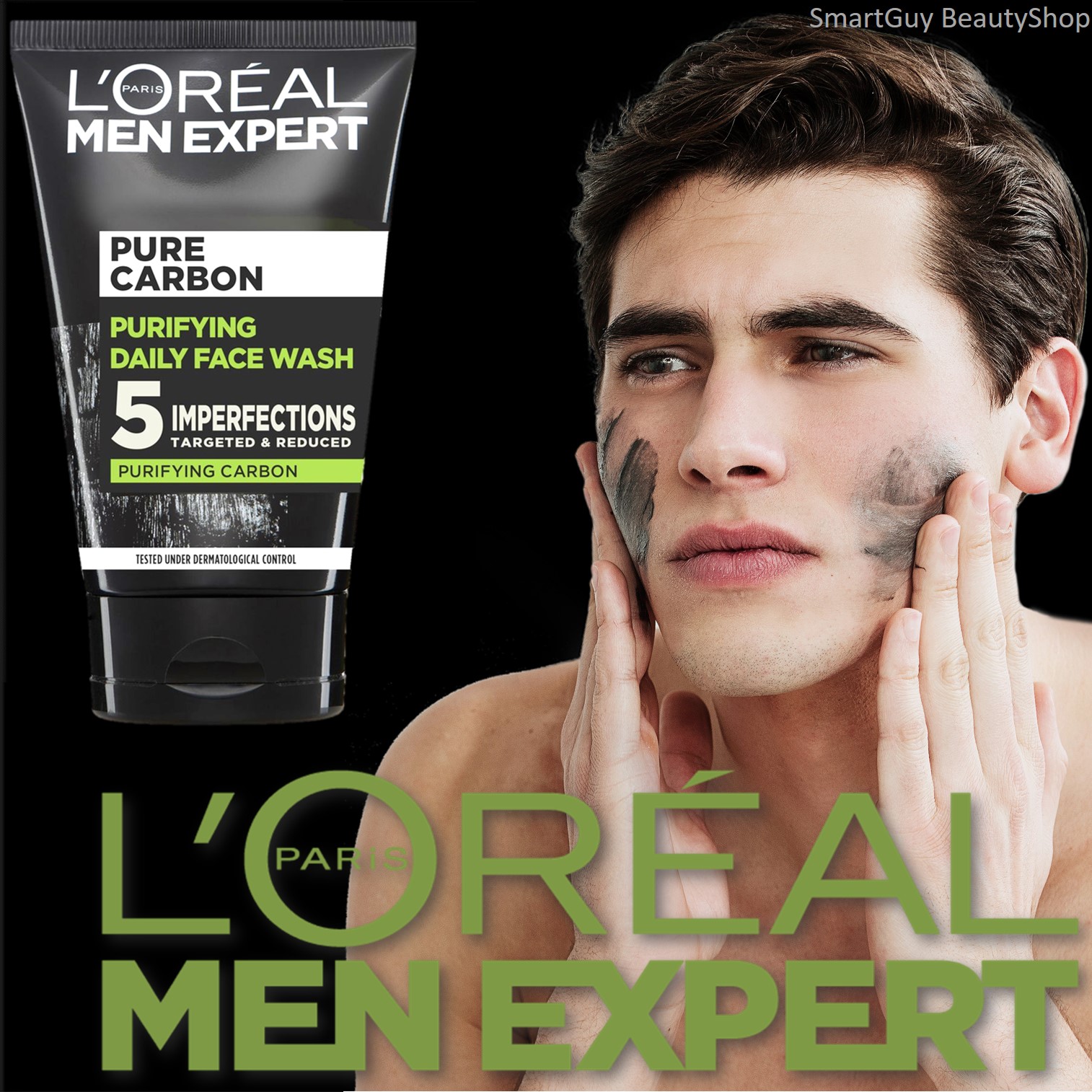 L'OREAL MEN EXPERT PURE CHARCOAL PURIFYING DAILY FACE WASH 100ML ผลิตภัณฑ์ทำความสะอาดผิวหน้าผู้ชายสูตรชาโคลสินค้านำเข้าจากออสเตรเลีย