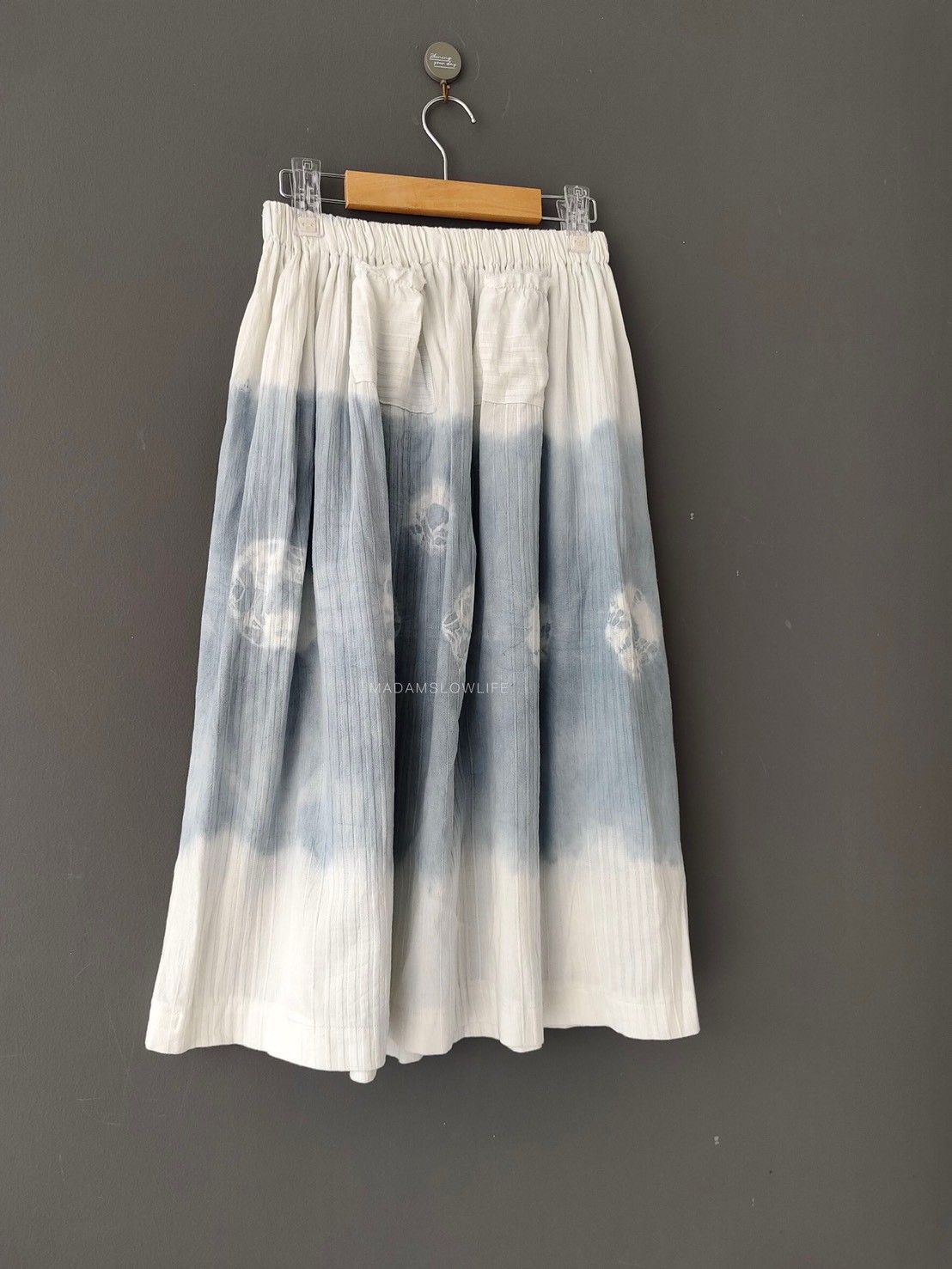 กระโปรงเจ้าหญิง Size : F มัดย้อมเทาสีธรรมชาติ