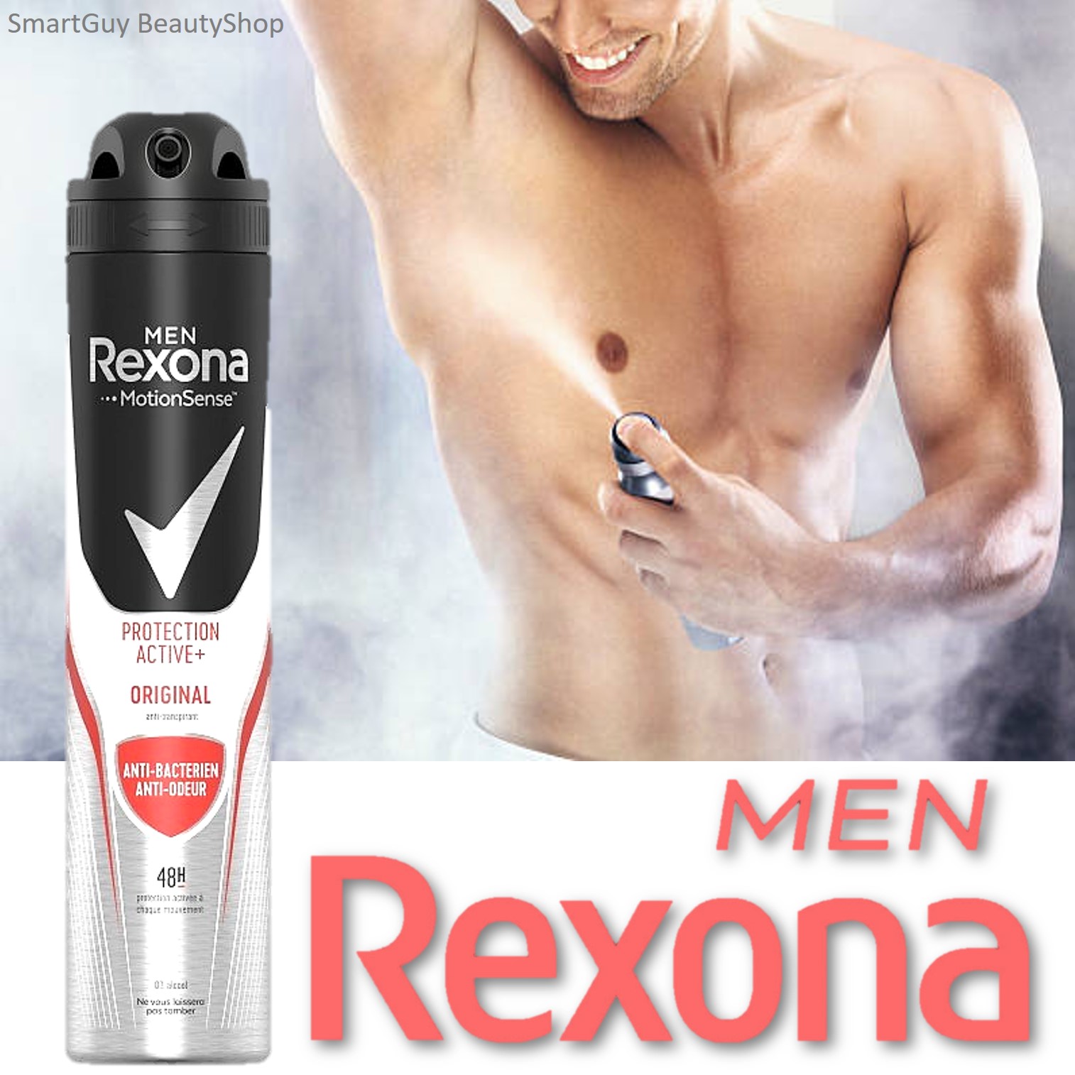 Rexona Men Protection Active Original Deodorant Spray for Men 200ml สเปรย์ระงับกลิ่นกายสำหรับผู้ชายกลิ่นหอมพิเศษ