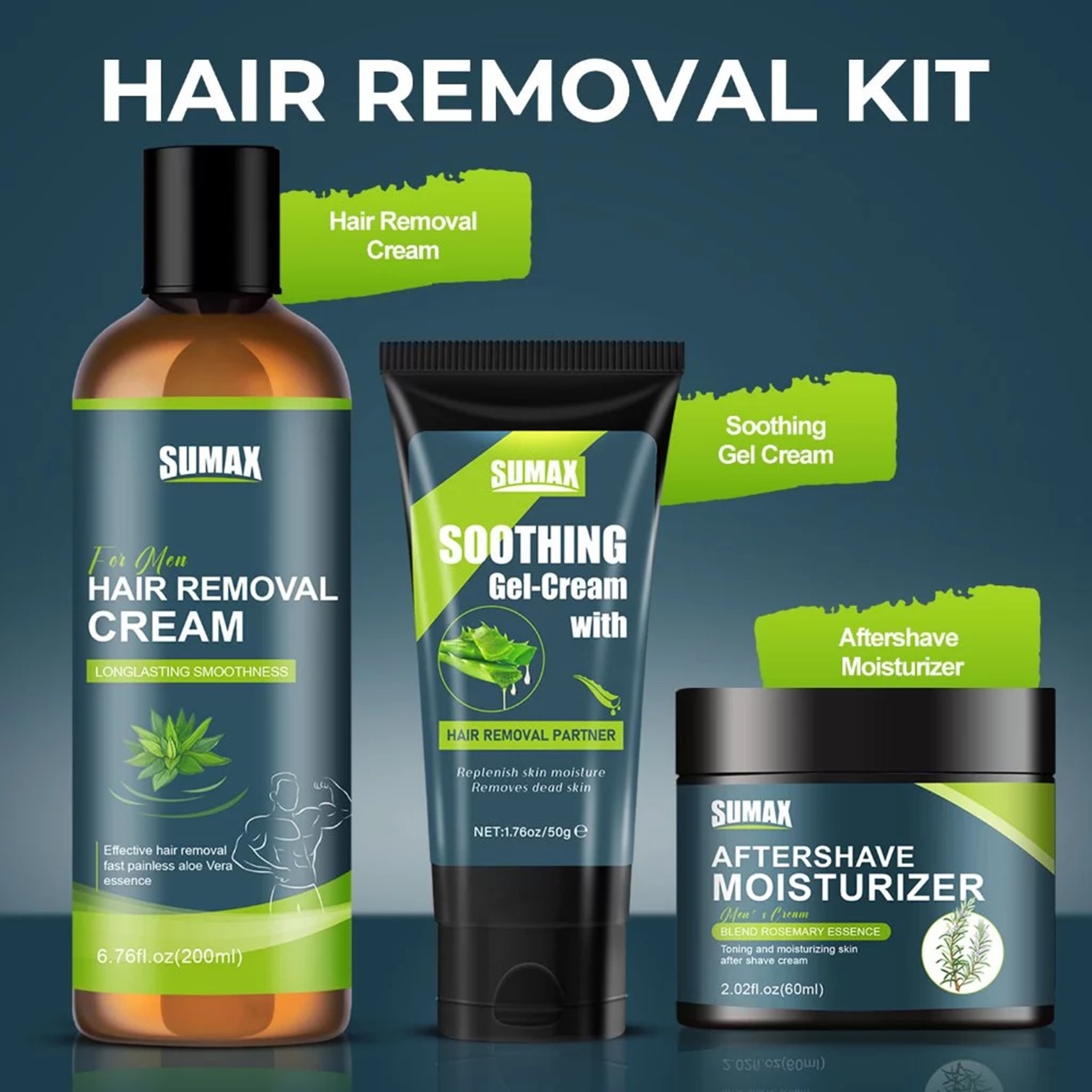 SUMAX Professional Skin Care Specially For You ชุดผลิตภัณฑ์กำจัดขนสูตรอ่อนโยนพิเศษสำหรับผู้ชายพร้อมการบำรุงผิวหลังกำจัดขน