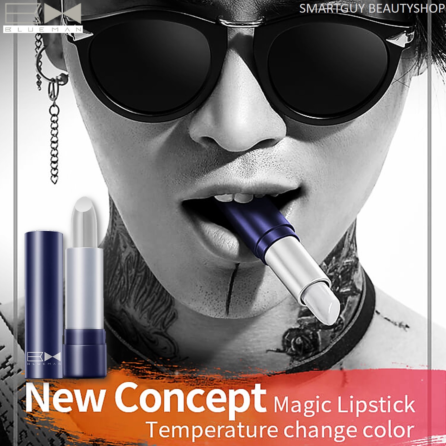 BlueMan Men’s Cool Kiss Feeling Lipstick 3.8g ลิปบาล์มสูตรเย็นสำหรับผู้ชายบำรุงและแก้ปัญหาริมฝีปากอิ่มน้ำเนียนนุ่มชุ่มชื้นแลดูสุขภาพดีสูตรสารสกัดธรรมชาติผสมวิตามินอี