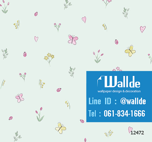 วอลเปเปอร์ห้องเด็ก วอลเปอร์ลายการ์ตูน ลายดอก