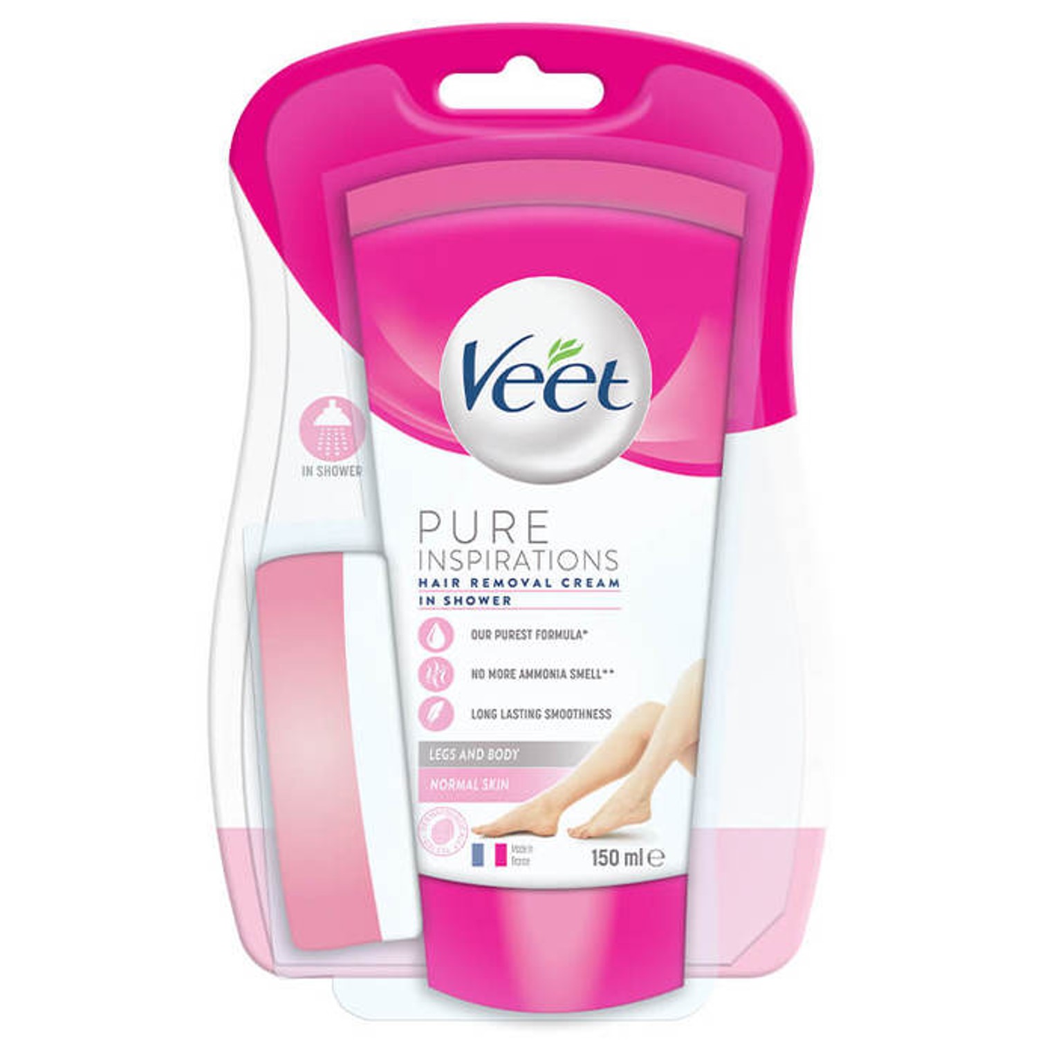 Veet Pure Inspirations Hair Removal Cream In Shower for Sensitive Skin 150ml ผลิตภัณฑ์กำจัดขนสำหรับร่างกายขณะอาบน้ำสูตรพิเศษจากออสเตรเลียพร้อมส่ง