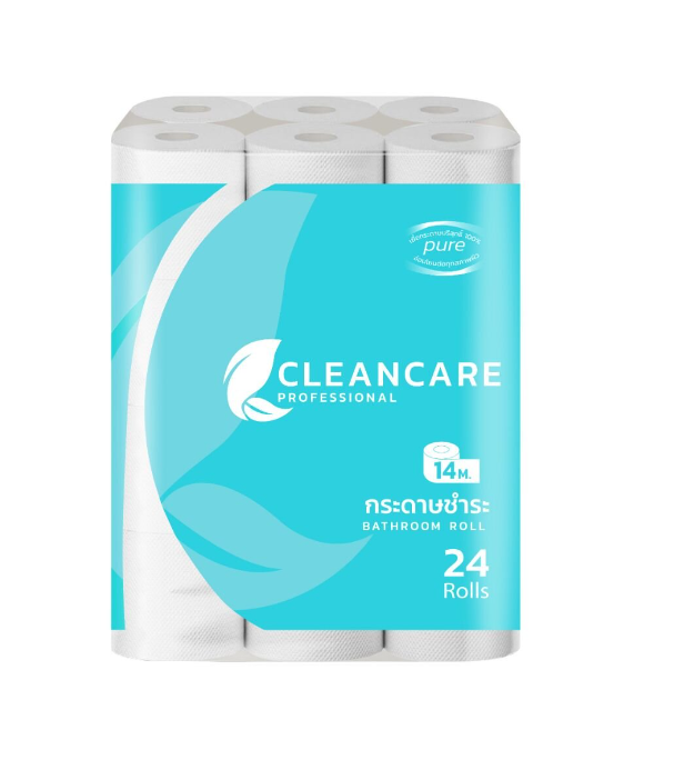 กระดาษชำระม้วนเล็ก Clean Care 14m.x144ม้วน