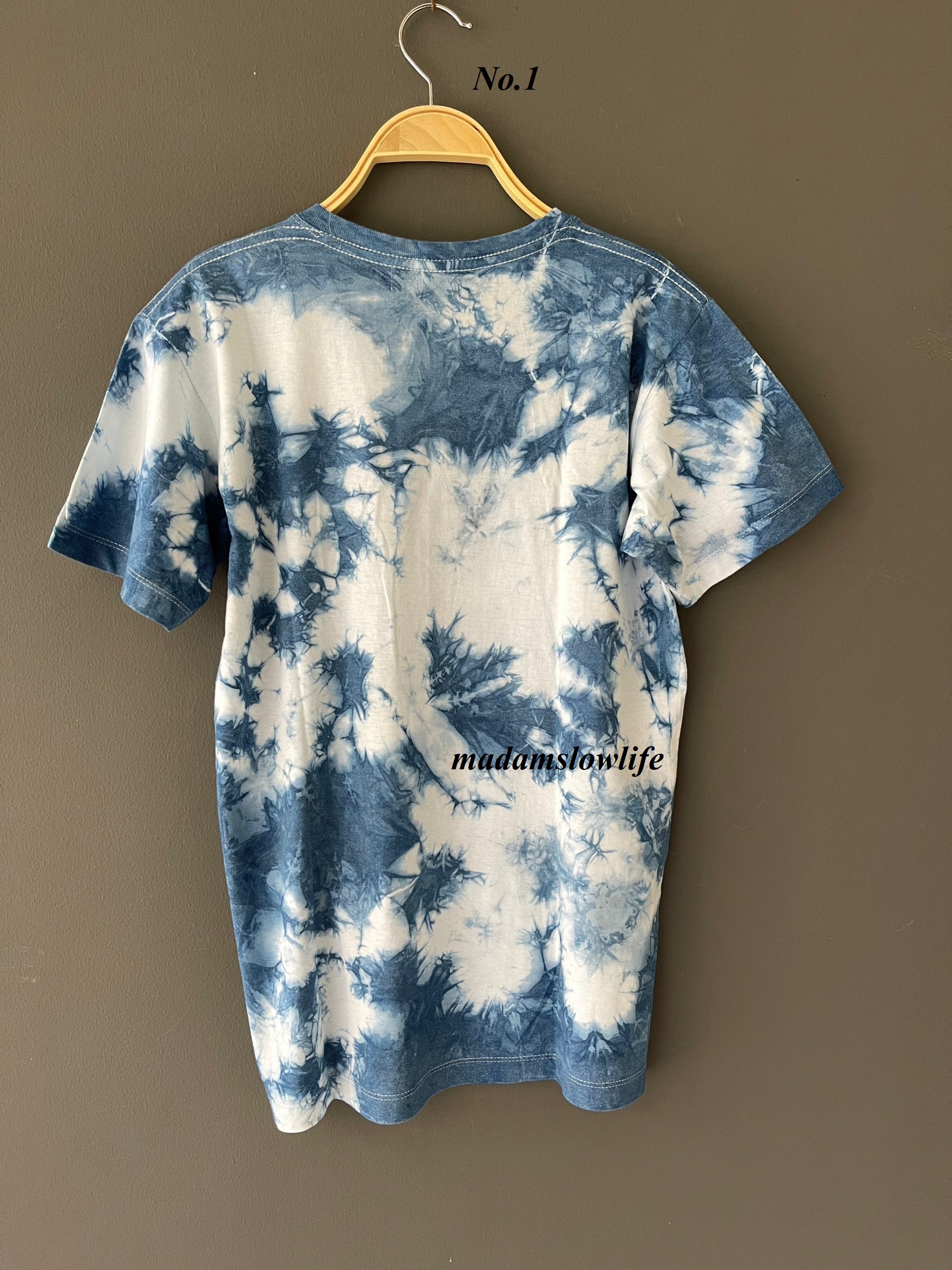 เสื้อยืดคอตตอน มัดย้อมคราม มีSize:S,M,L,XL,2XL