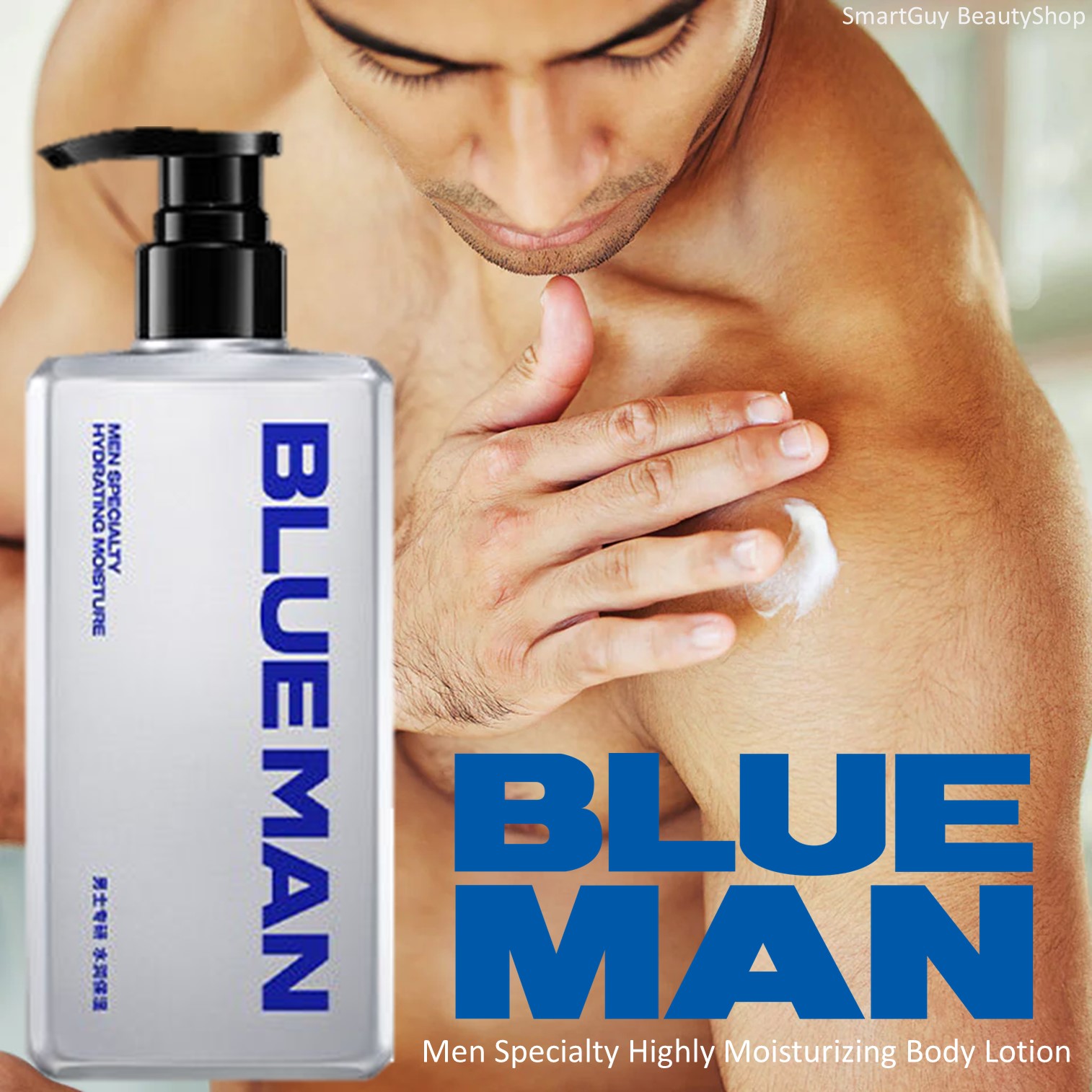 BLUEMAN Men's Highly Moisturizing Body Lotion Cologne Fragrance Long-lasting Fragrance Moisturizing Body Lotion 400g โลชั่นน้ำหอมบำรุงผิวสำหรับผู้ชายกลิ่นหอมพิเศษติดทนนาน