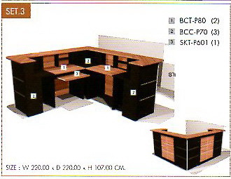 โต๊ะเคาเตอร์/Reception ขนาด 220*220*107 ซม.