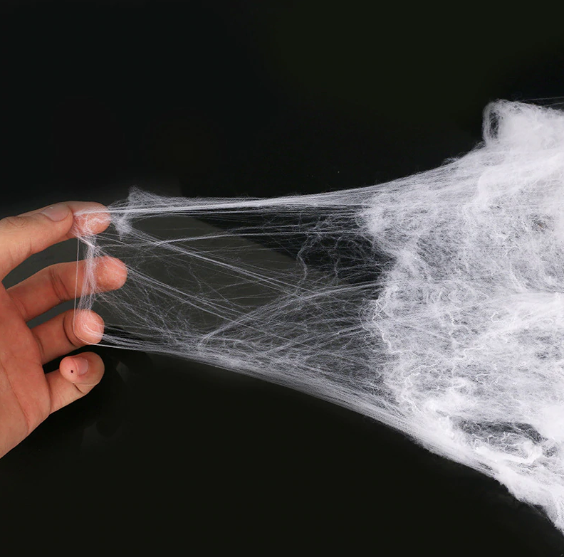 ของตกแต่งฮาโลวีน ใยแมงมุม ลูกตาปลอม Fake spider web prank ตกแต่ง halloween ฮัลโลวีน ผี แกล้งคน