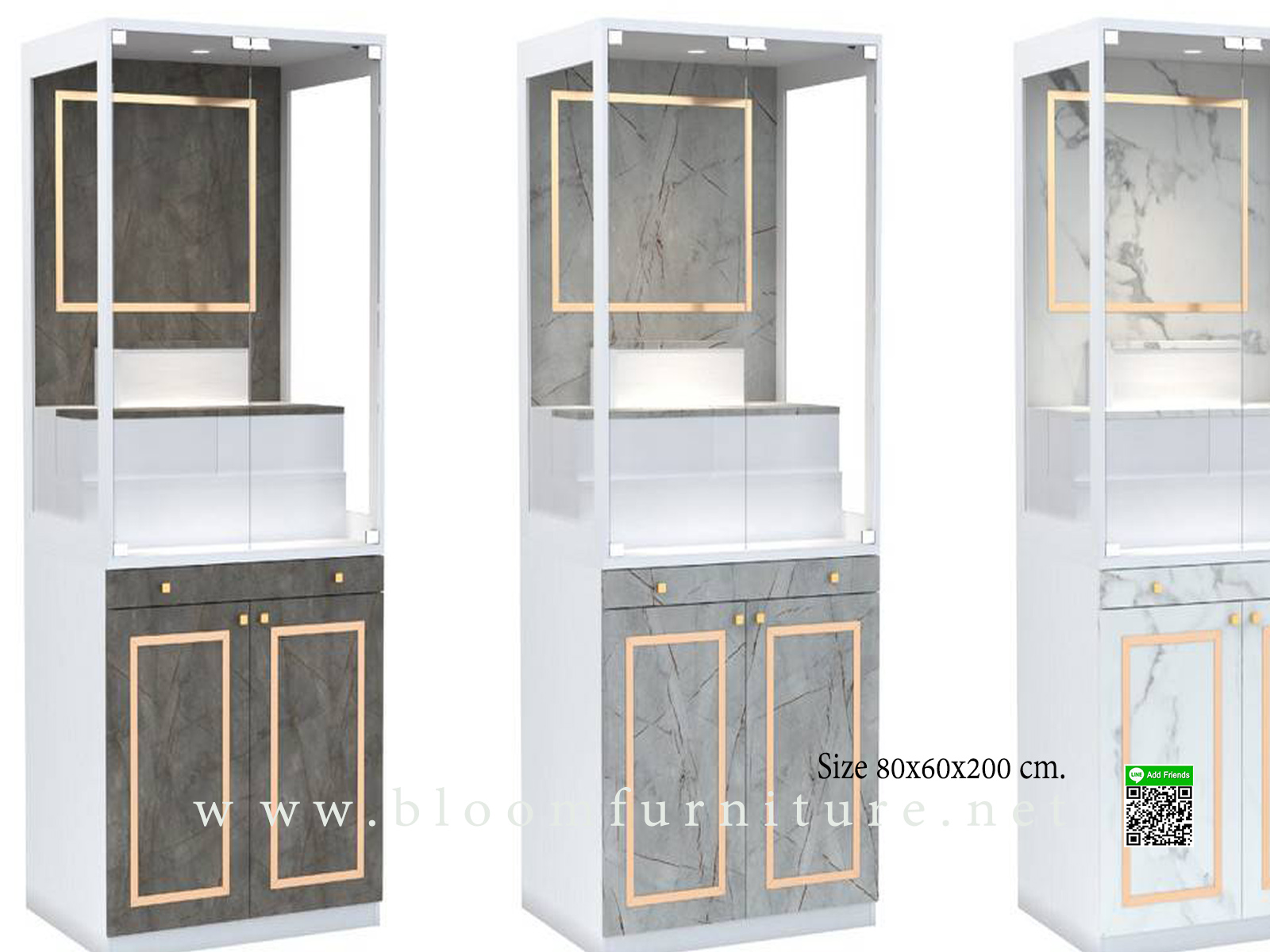 โต๊ะหมู่บูชาผลิตจากไม้อัดเคลือบผิวเมลามีน แบบสวย ทันสมัย ขนาด 80x60x200 ซม.