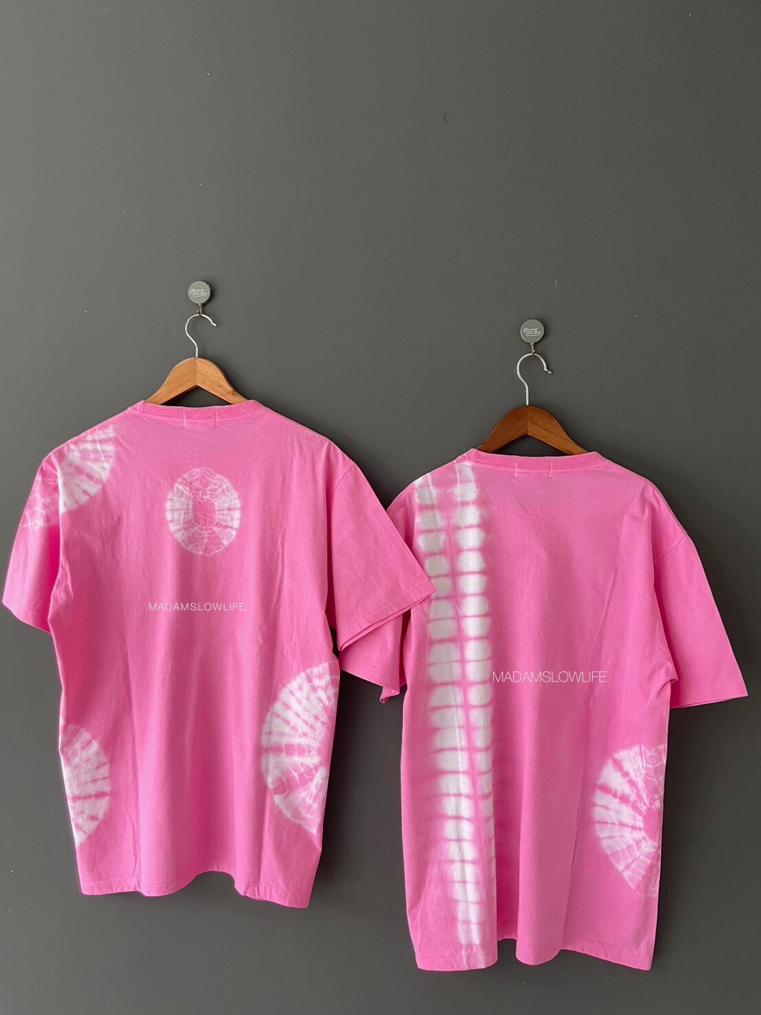 เสื้อยืดย้อมชมพูนม Size: XS S M L XL 2XL 3XL