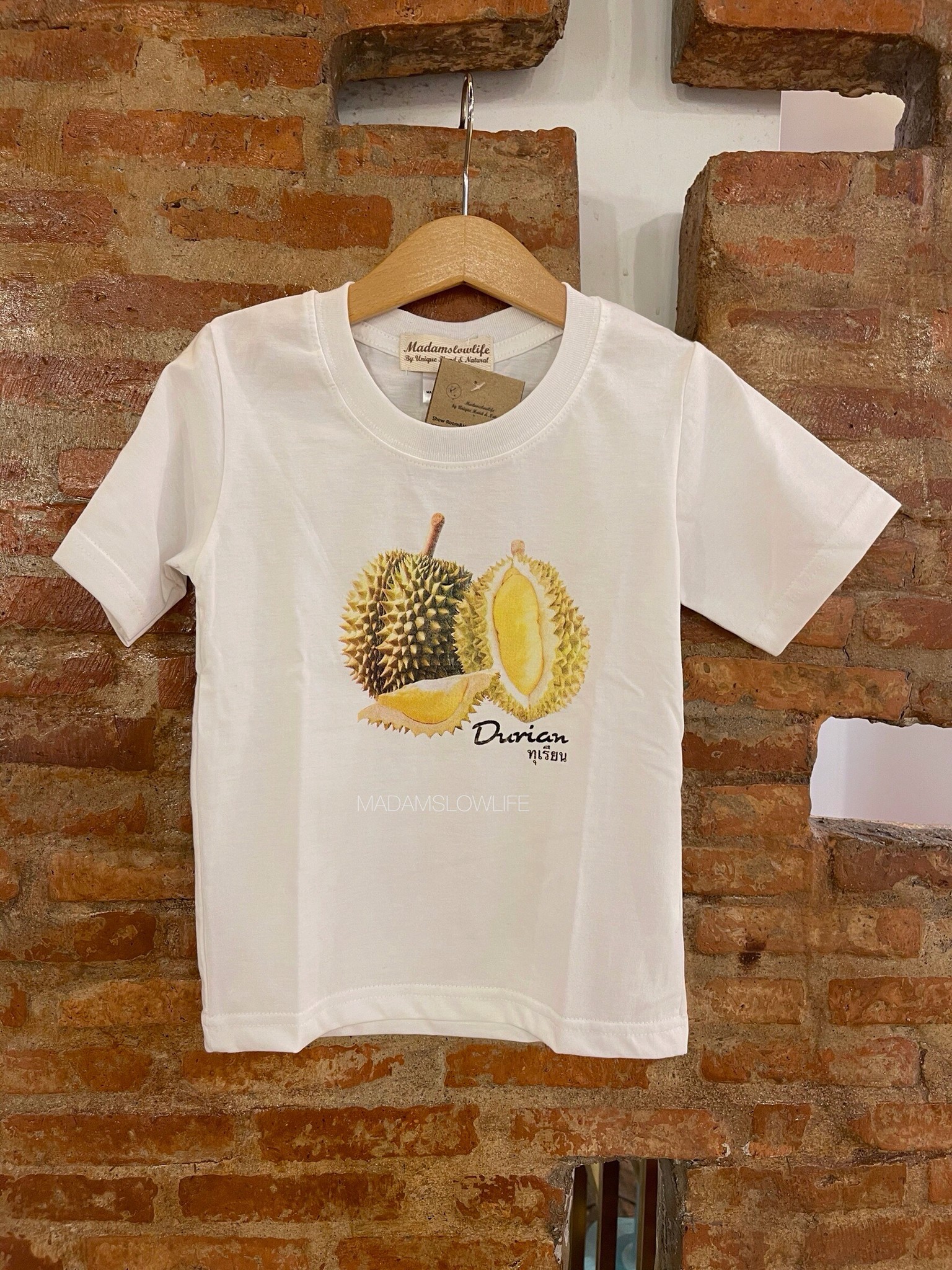 เสื้อยืดเด็กลายทุเรียน Size : 80 90 100 110 120 130 140 150