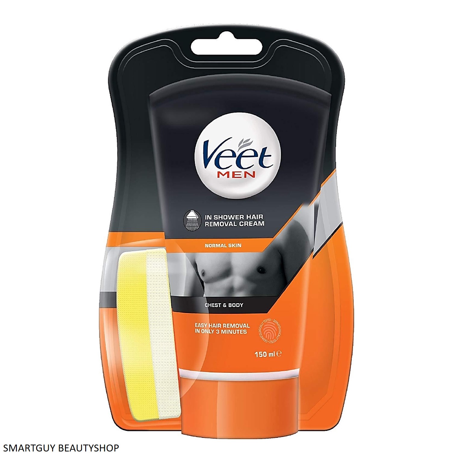 Veet Men In Shower Hair Removal Cream 150ml ผลิตภัณฑ์กำจัดขนขณะอาบน้ำบริเวณร่างกายสำหรับผู้ชายสูตรพิเศษจากต่างประเทศ