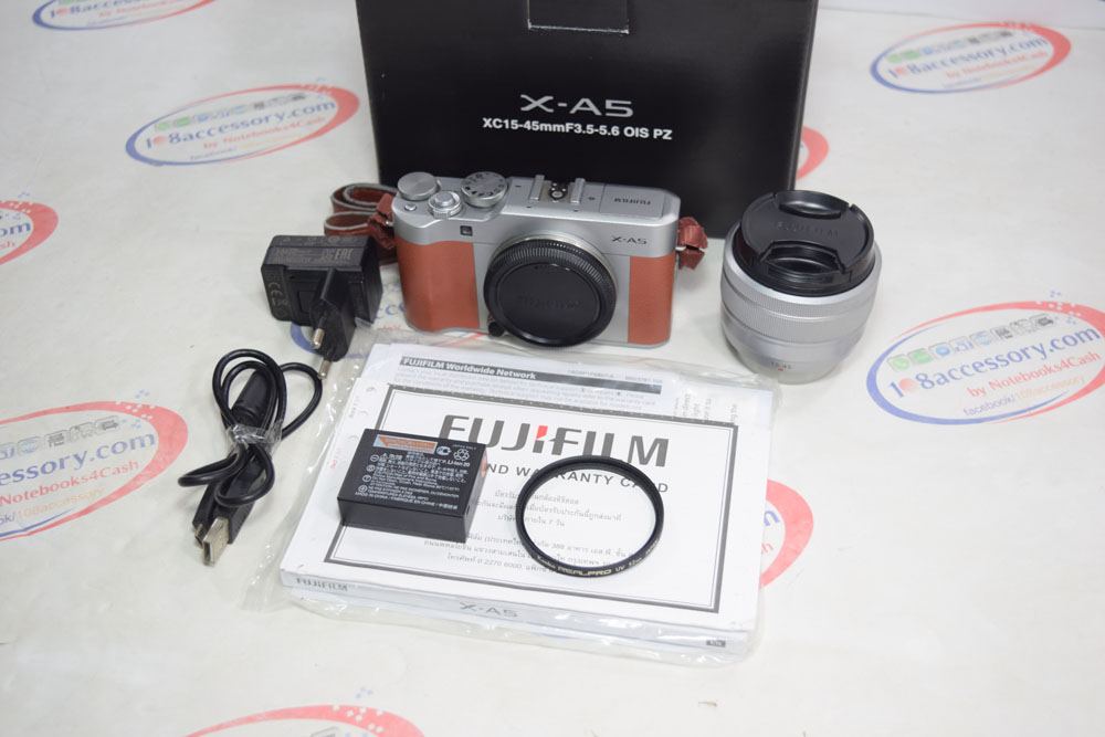 ขายกล้อง Fujifilm X-A5 + เลนส์ 15-45mm สีน้ำตาล มี Wifi กล้องศูนย์ไทย อุปกรณ์ครบ