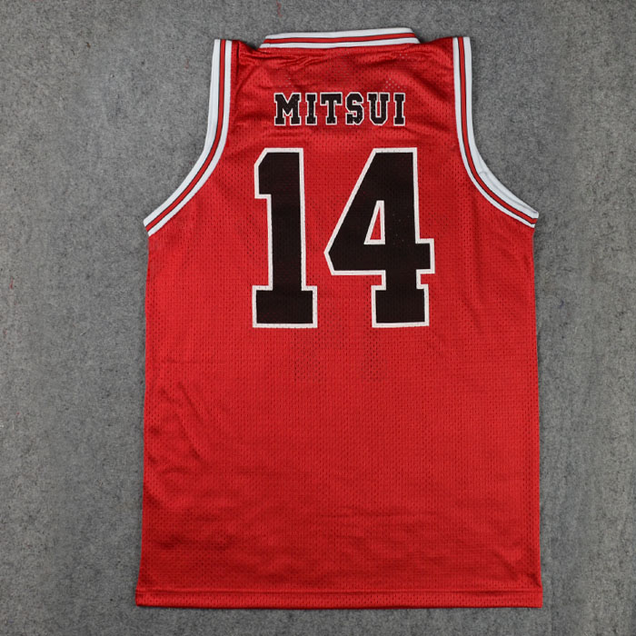 ชุดบาส Slamdunk Shohoku No.14 Mitsui สีแดง