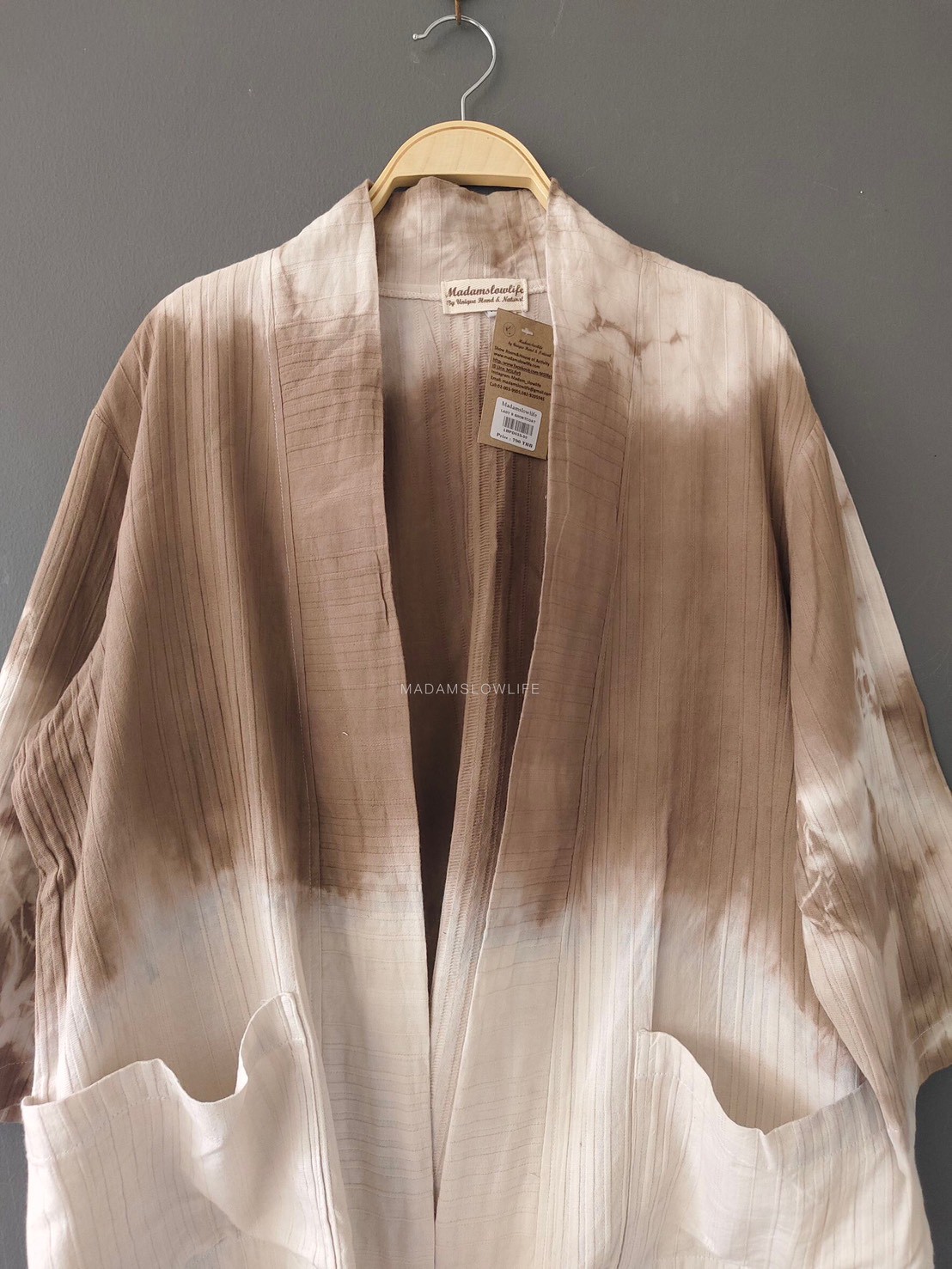 เสื้อคลุมยูกาตะ มี 3 สีคราม น้ำตาล เขียวขี้ม้า size: F