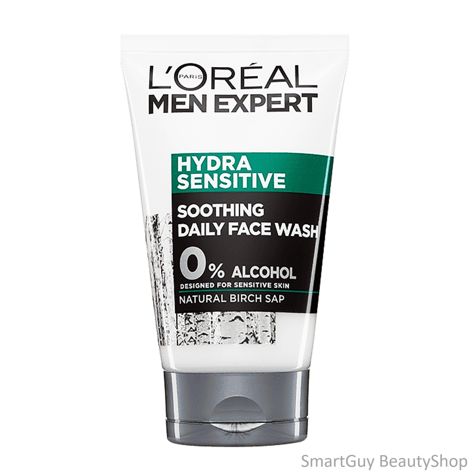 L’Oreal Men Expert Hydra Sensitive Soothing Daily Face Wash 0% Alcohol Natural Birch Sap 100ml. คลีนซิ่งโฟมทำความสะอาดผิวหน้าผู้ชายสูตรพิเศษสำหรับผิวแพ้ง่ายจากลอรีอัลทำความสะอาดหมดจดล้ำลึกพร้อมปรับผิวหน้ากระจ่างใสอ่อนกว่าวัยสินค้านำเข้าจากต่างประเทศ