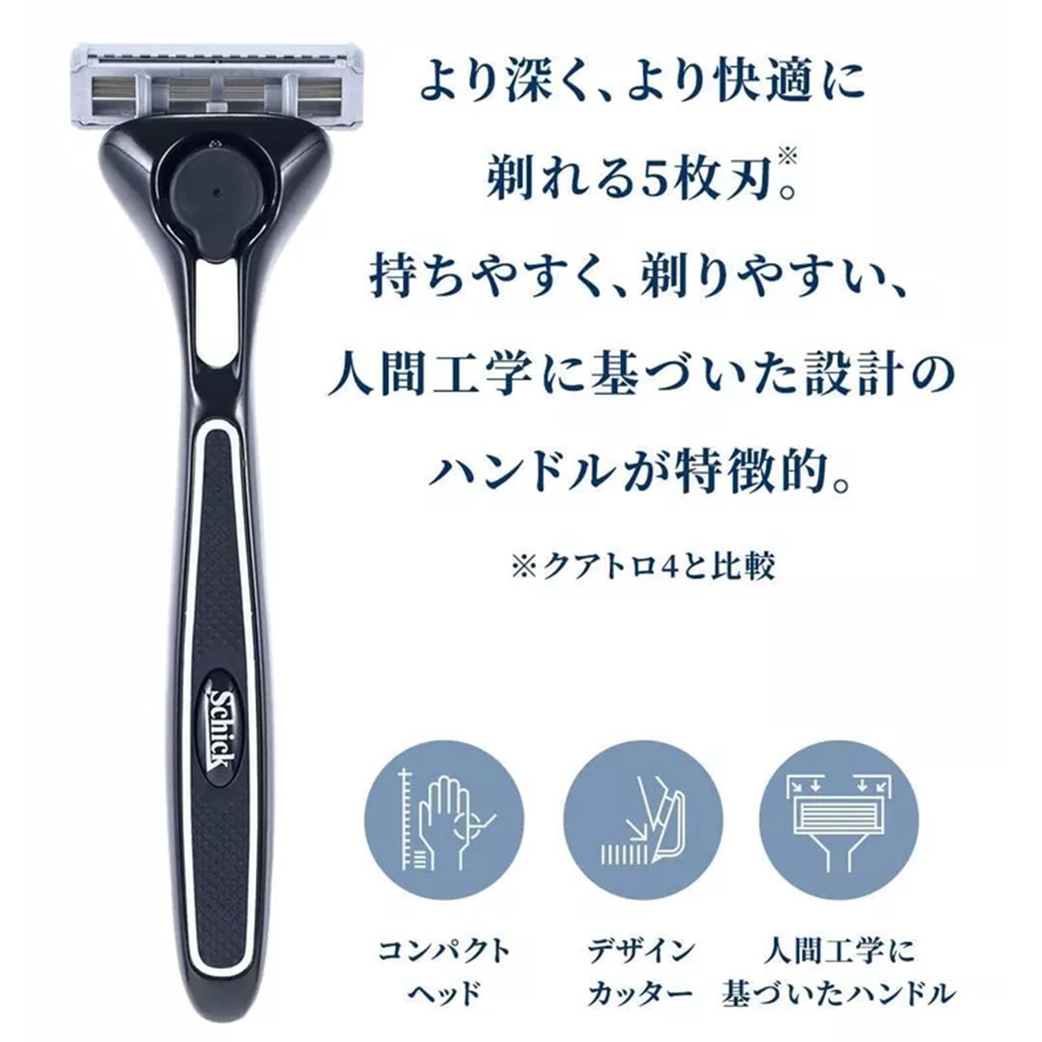 Schick Quattro 5 Titanium Holder (with blade + 1 replacement blade) shaving razor ชุดมีดโกนหนวดรุ่นพิเศษของแท้จากญี่ปุ่นพร้อมส่ง