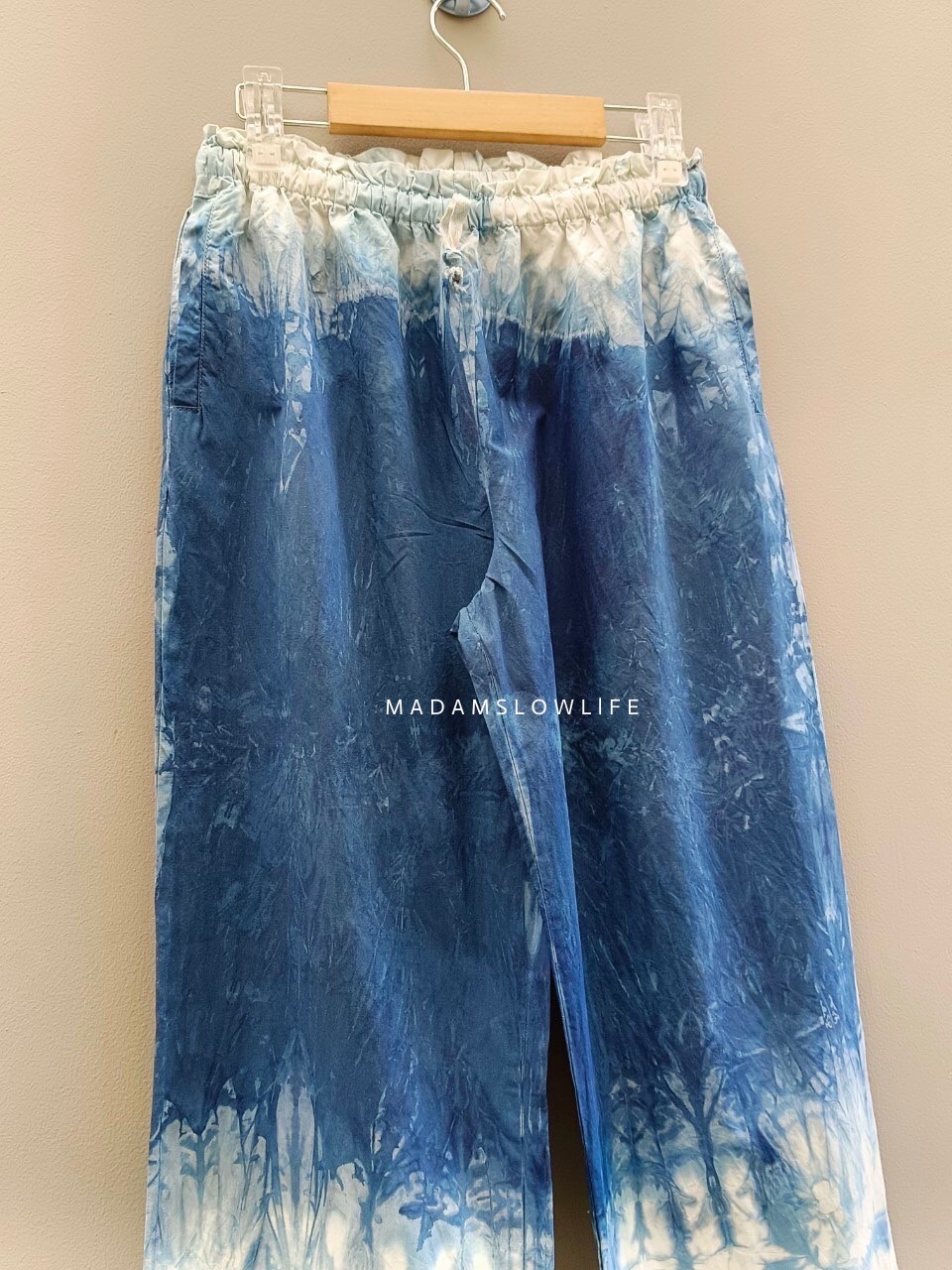 กางเกงขายาว Long Pants เนื้อผ้าคอตตอน Cotton 100% ย้อมครามธรรมชาติ