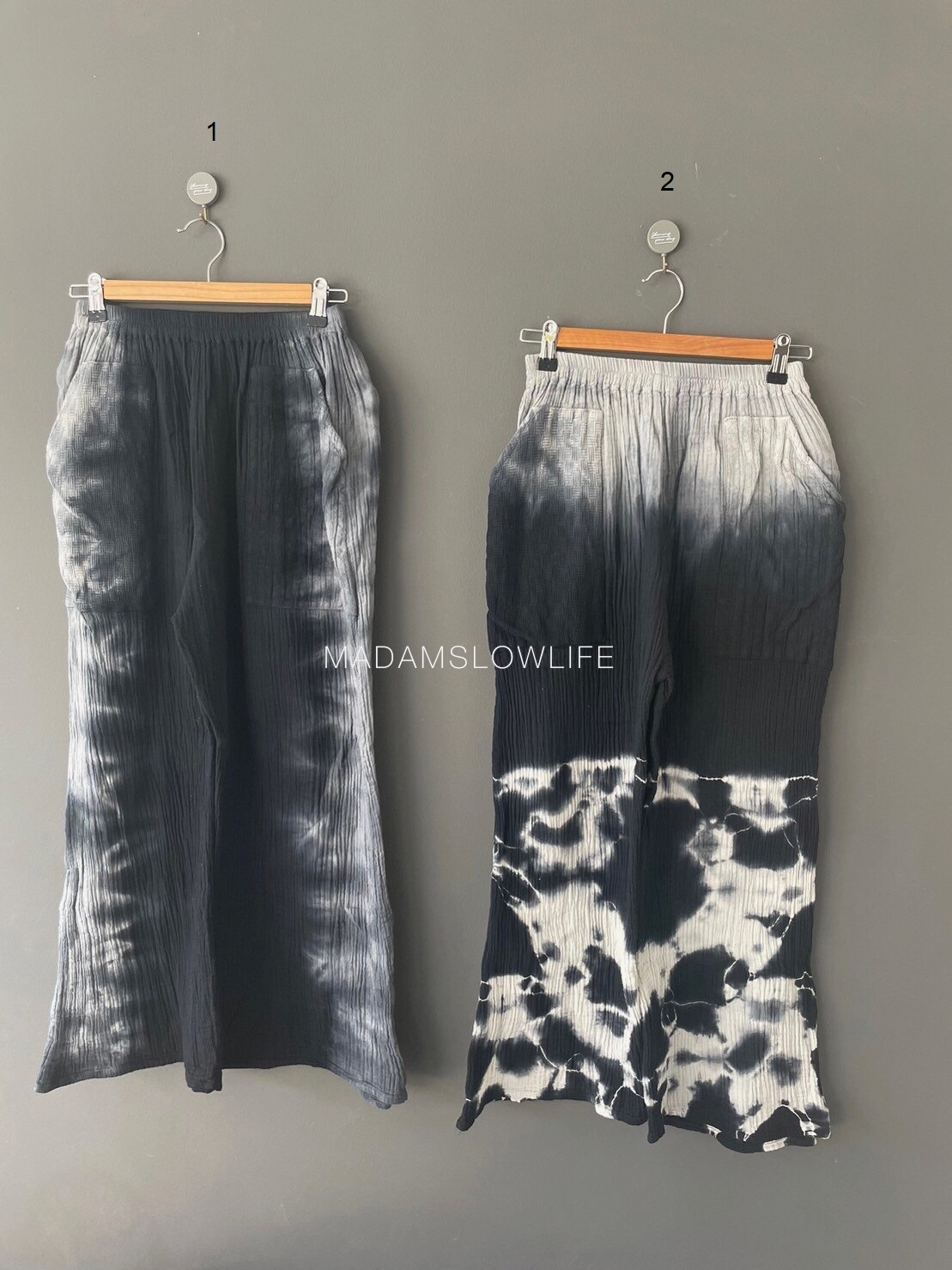 กางเกงผ้าคอตตอน100% พรีเมี่ยมมีเทคเจอร์ ย้อมสีดำปลอดสารพิษ Size M