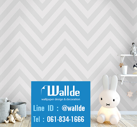 วอลเปเปอร์ห้องเด็ก วอลเปอร์ลายการ์ตูน ลายเส้นหยัก