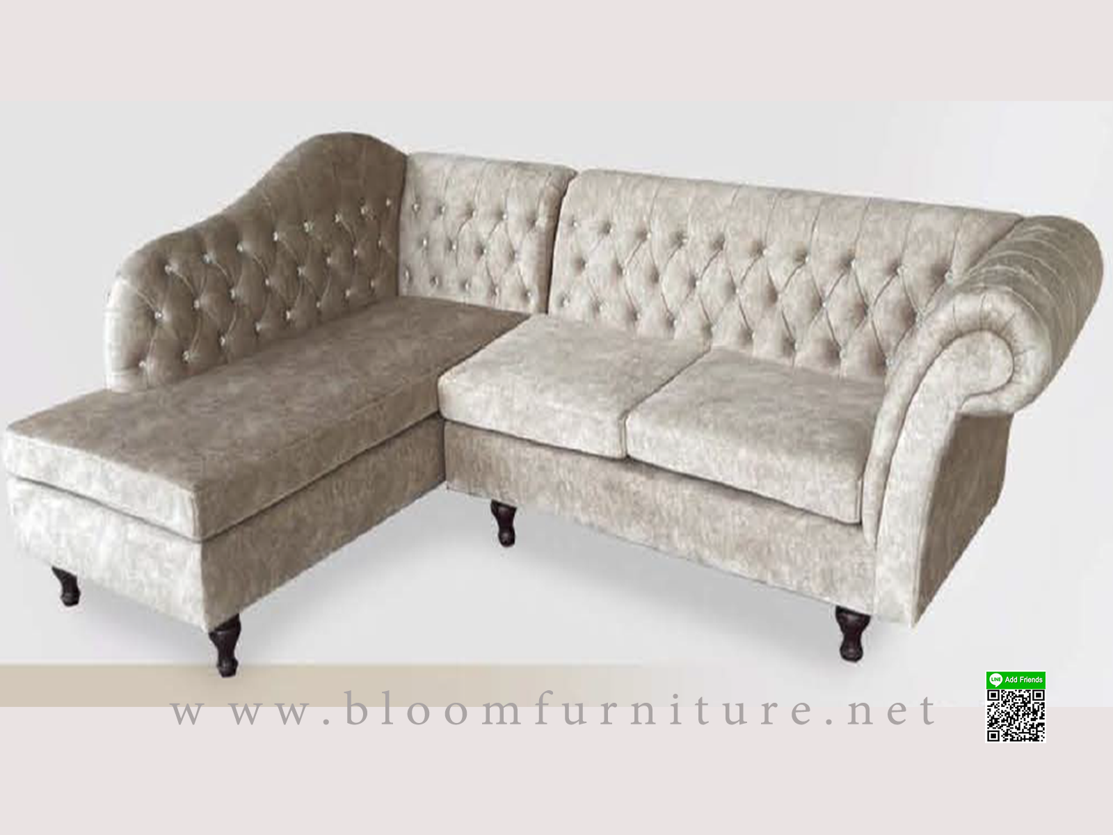 SOFA หุ้มหนังคลาสสิคทรงหลุยส์ ขนาด 240x170x80 ซม.